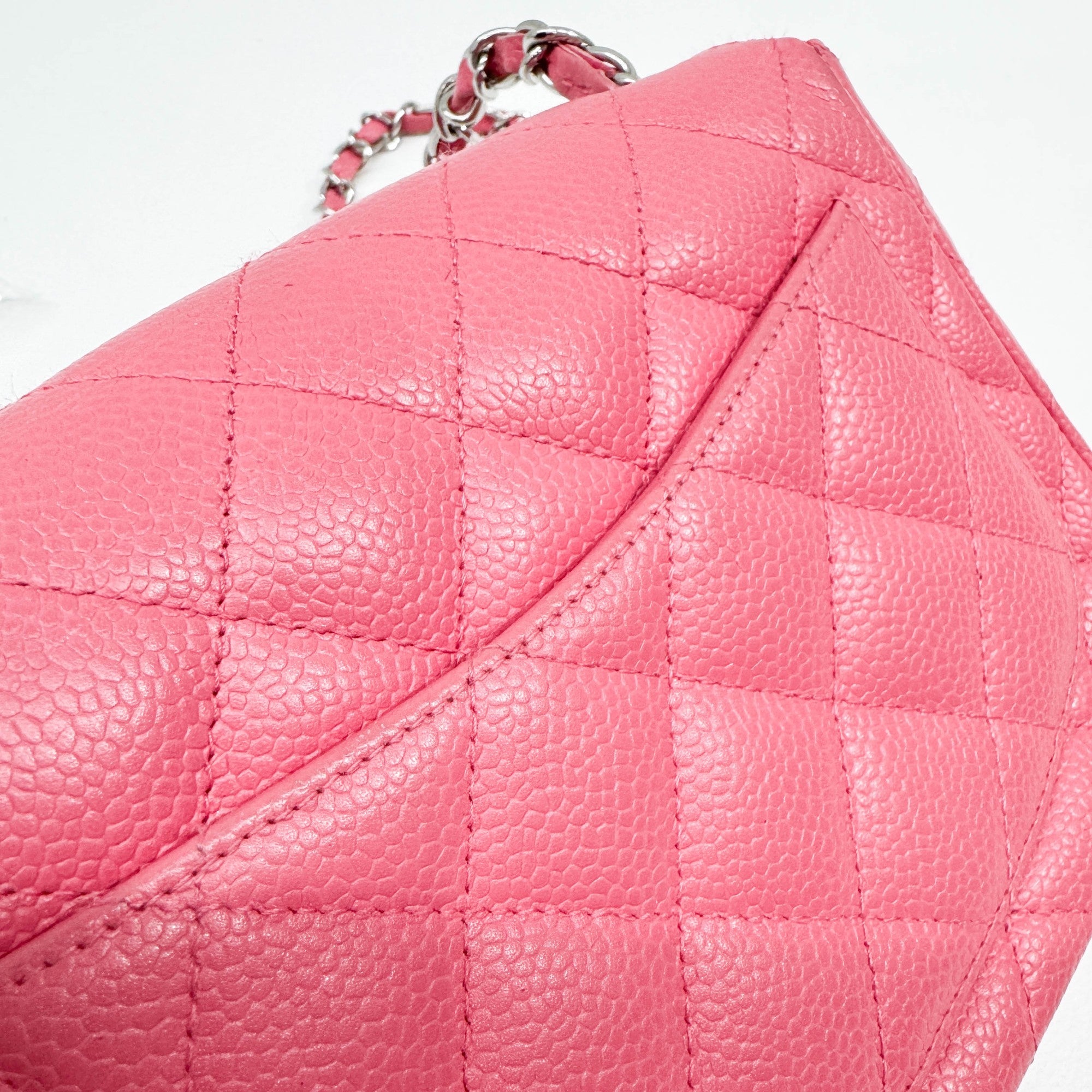 Mini Classic Flap Matelasse Pink Leather Shoulder Bag