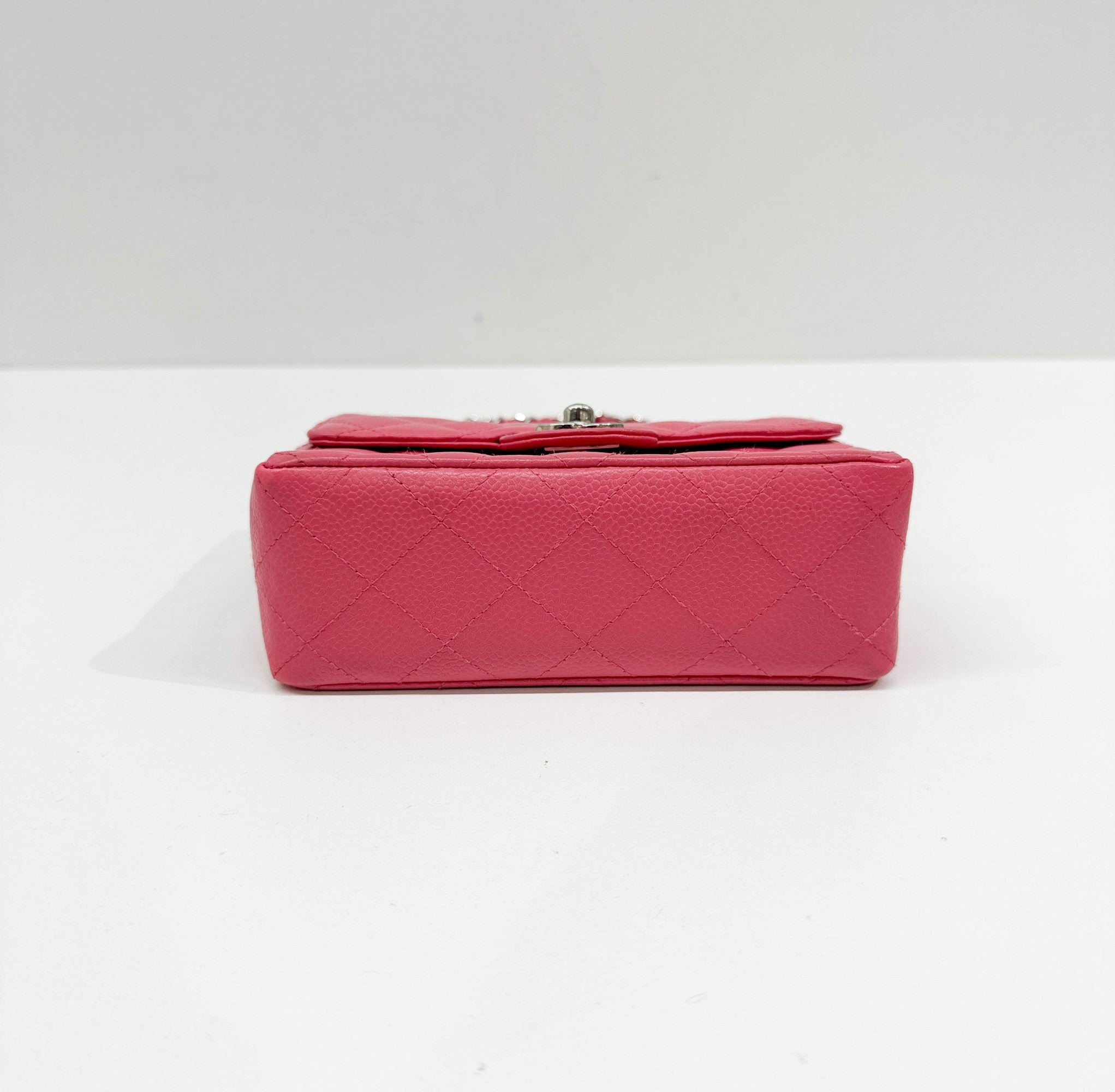 Mini Classic Flap Matelasse Pink Leather Shoulder Bag