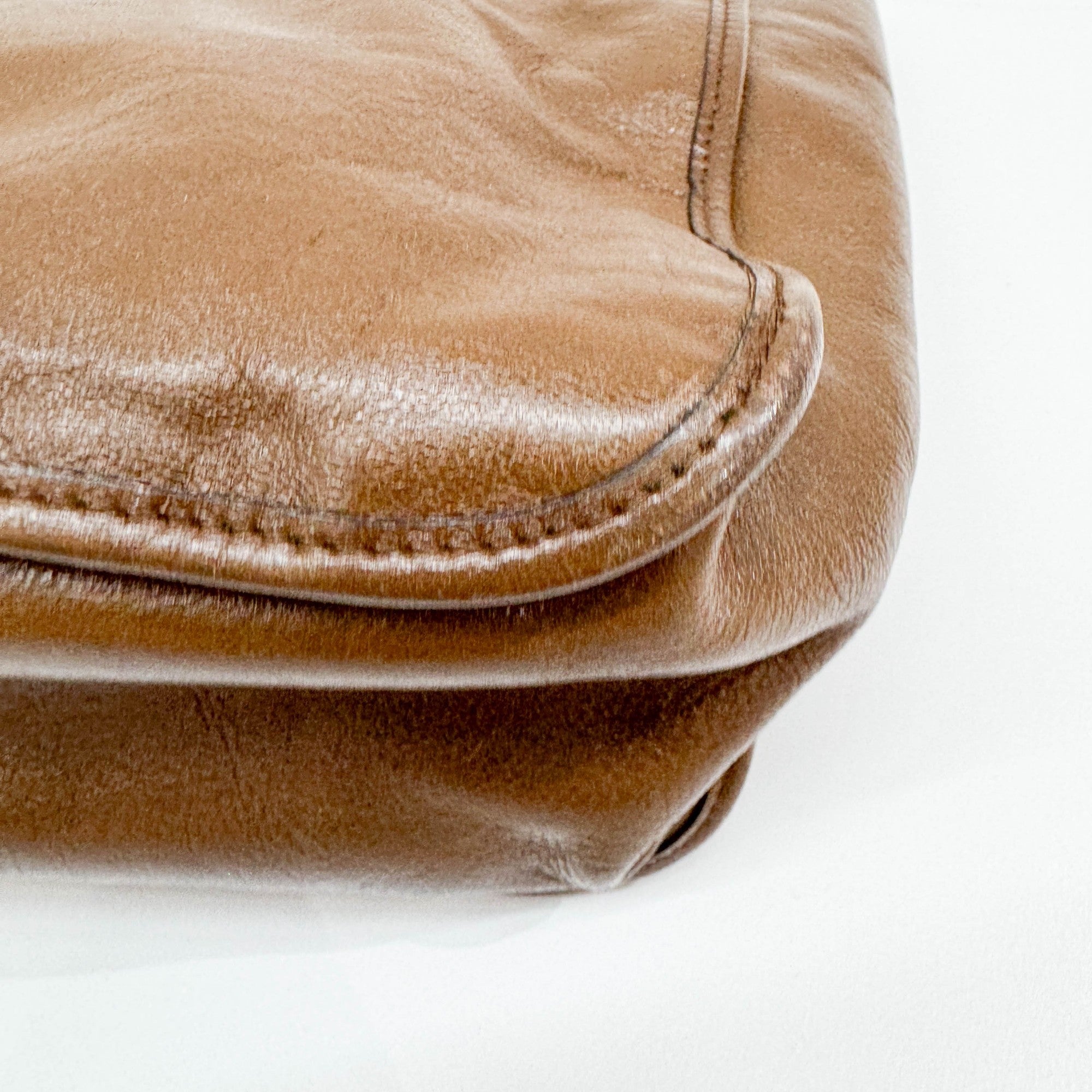 Horsebit Brown Leather Shoulder Bag