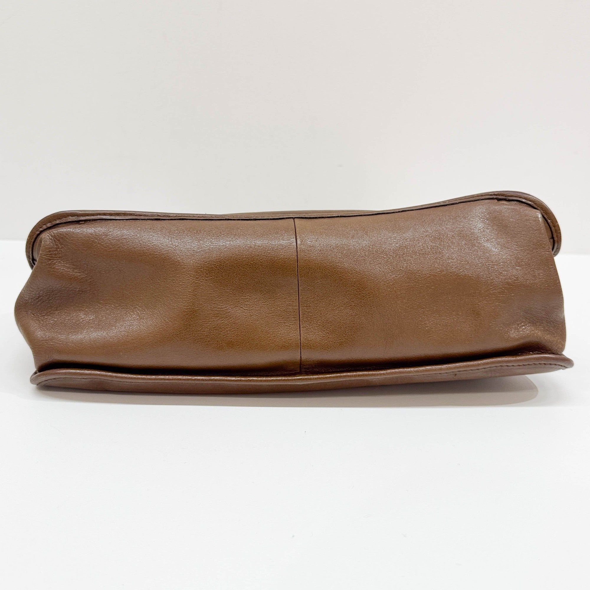 Horsebit Brown Leather Shoulder Bag