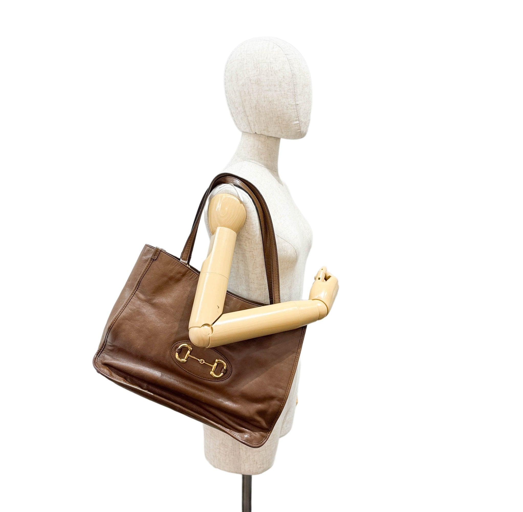 Horsebit Brown Leather Shoulder Bag