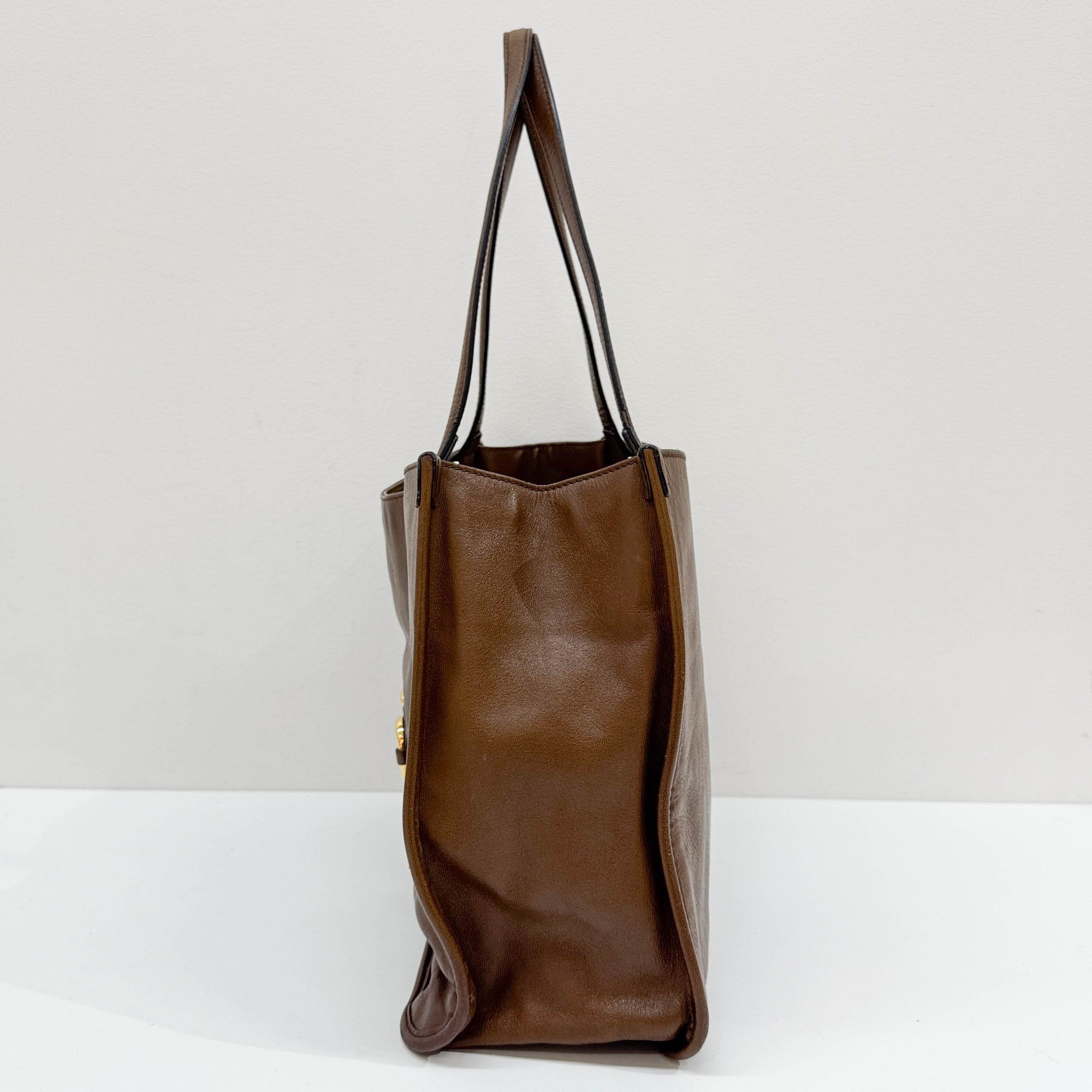 Horsebit Brown Leather Shoulder Bag