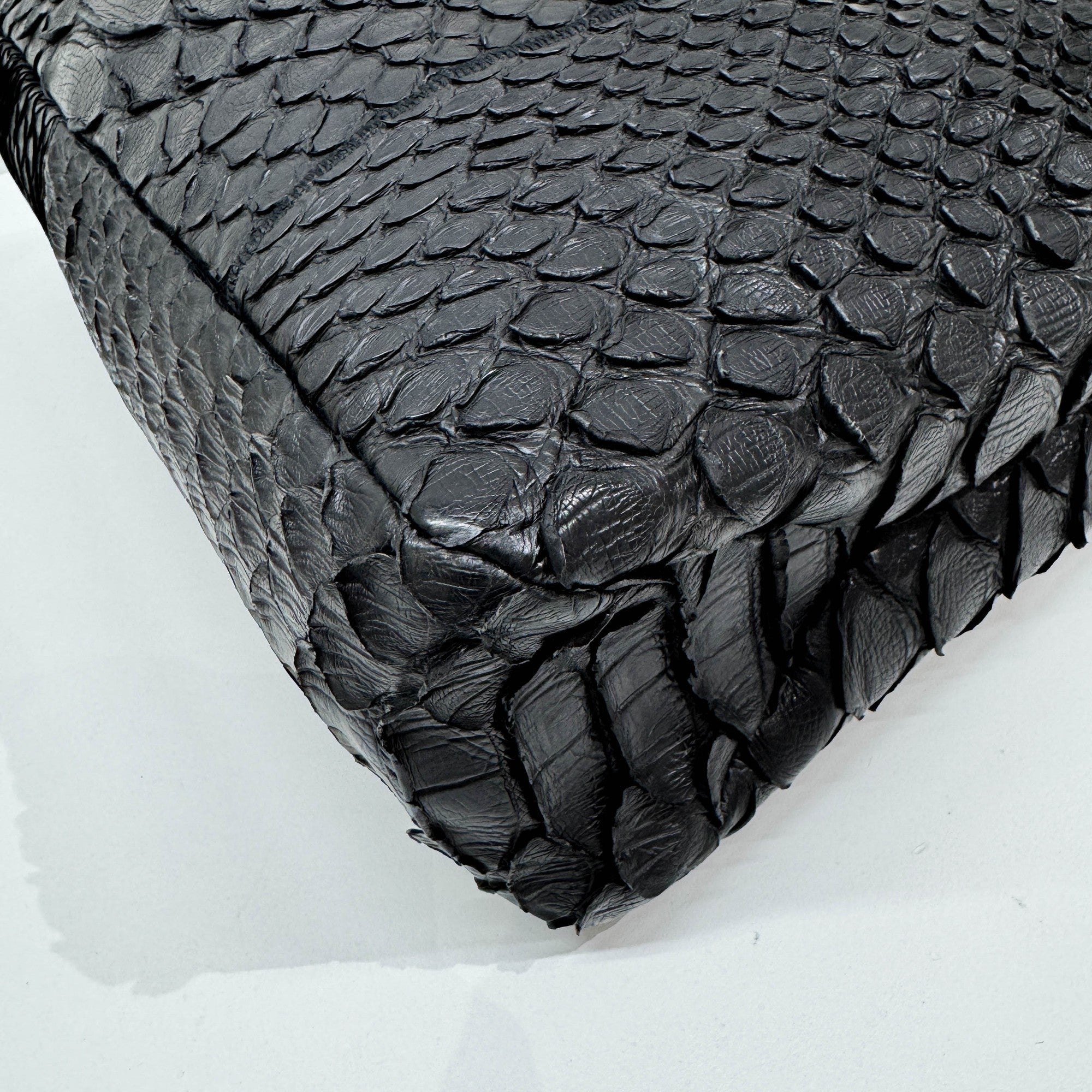 Horsebit Black Python Embossed Leather Hobo Bag