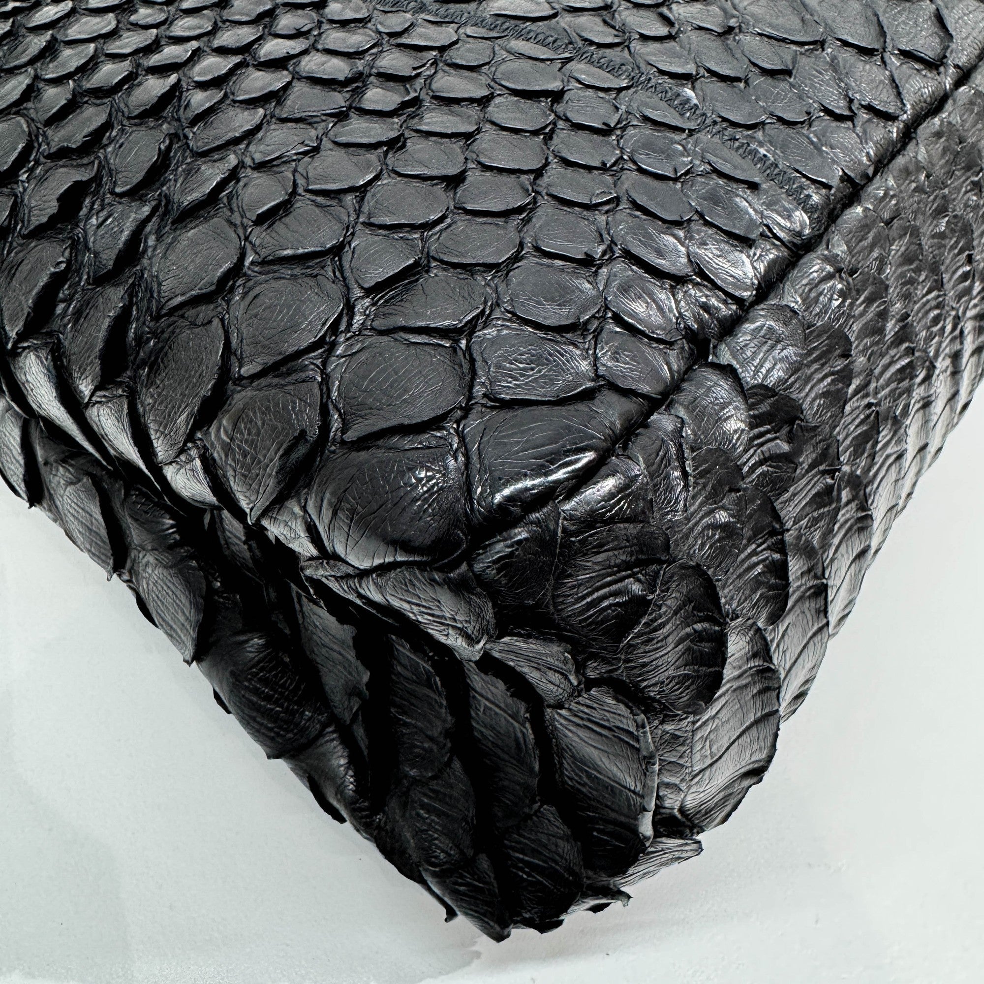 Horsebit Black Python Embossed Leather Hobo Bag