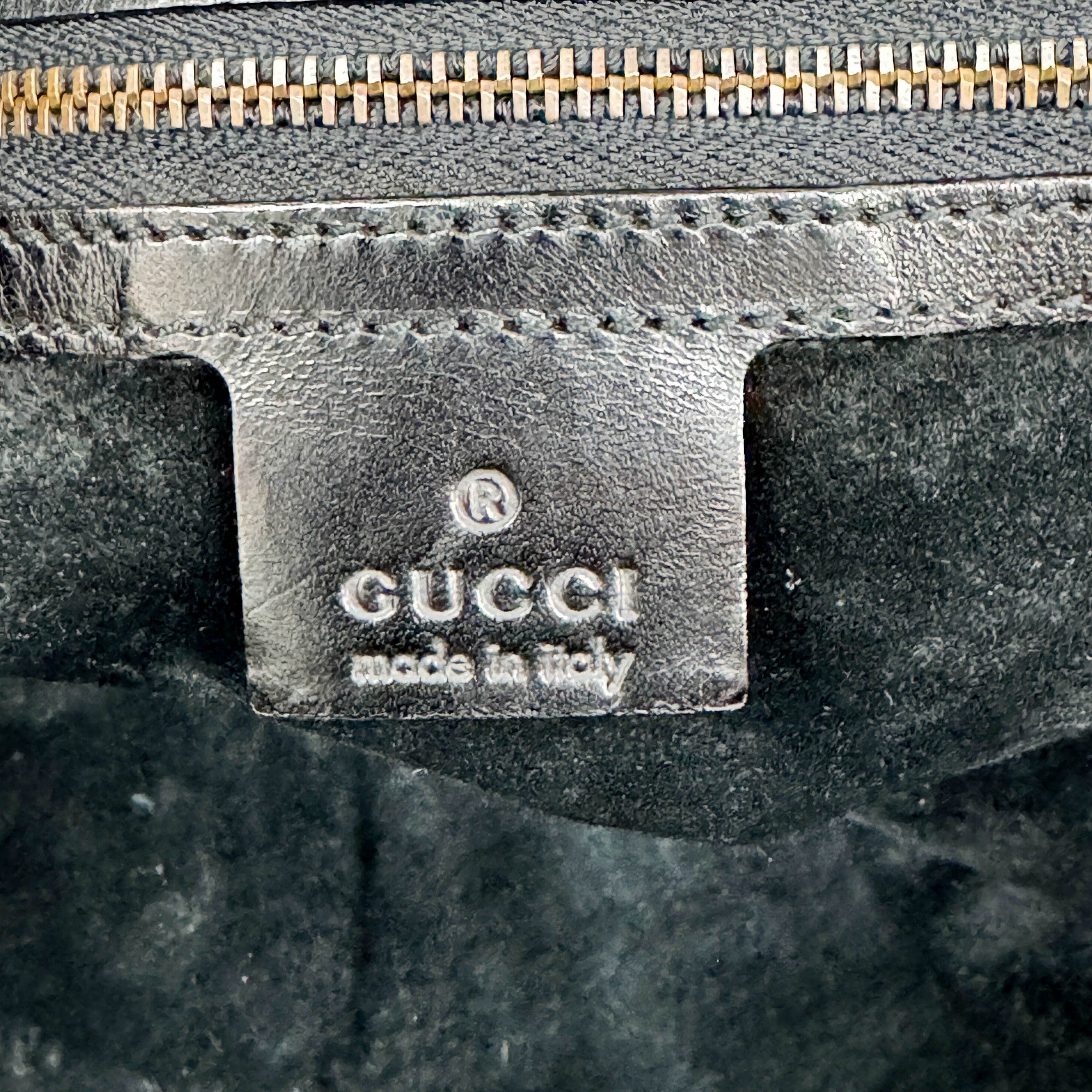 Horsebit Black Python Embossed Leather Hobo Bag