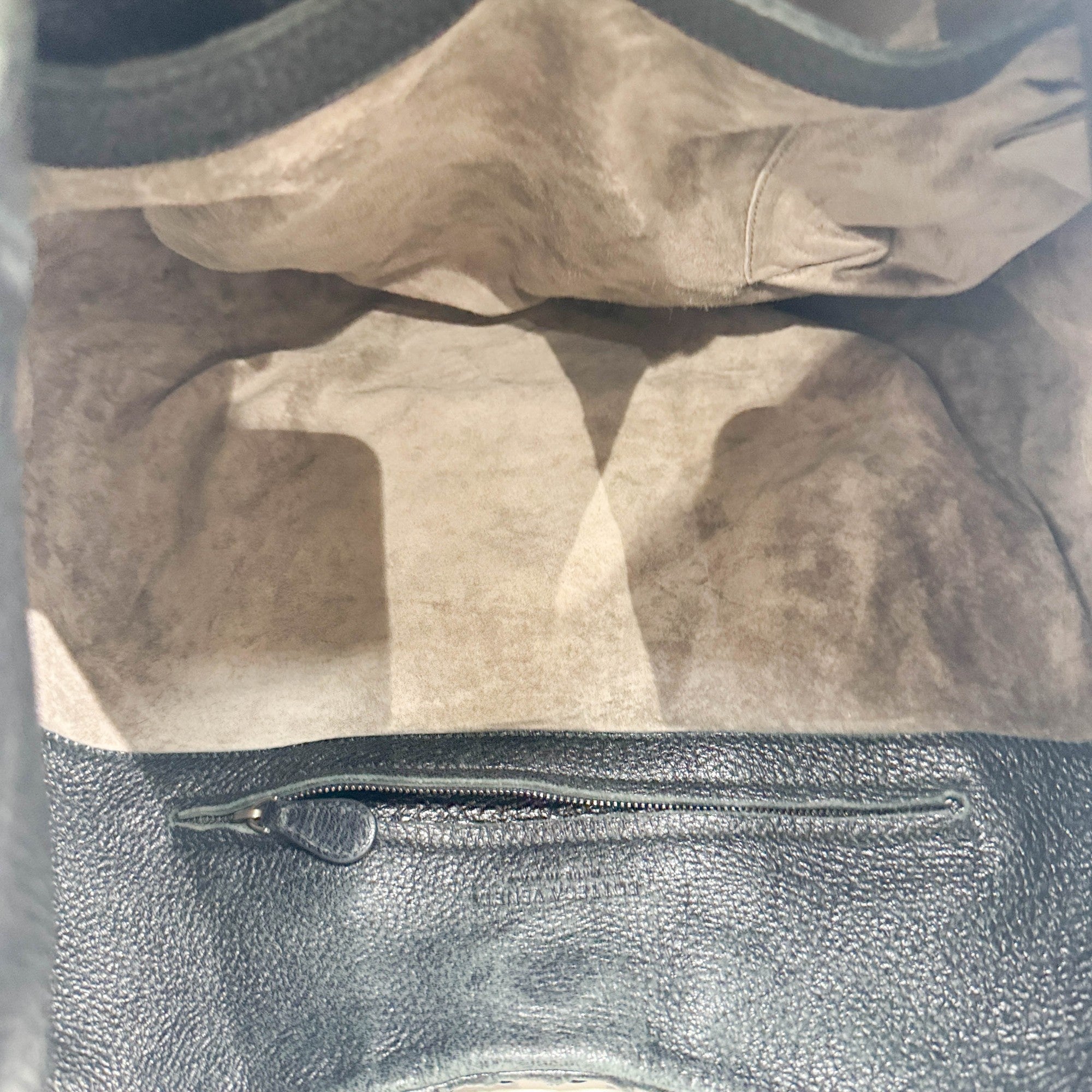 Baseball Cervo Black Leather Hobo Bag