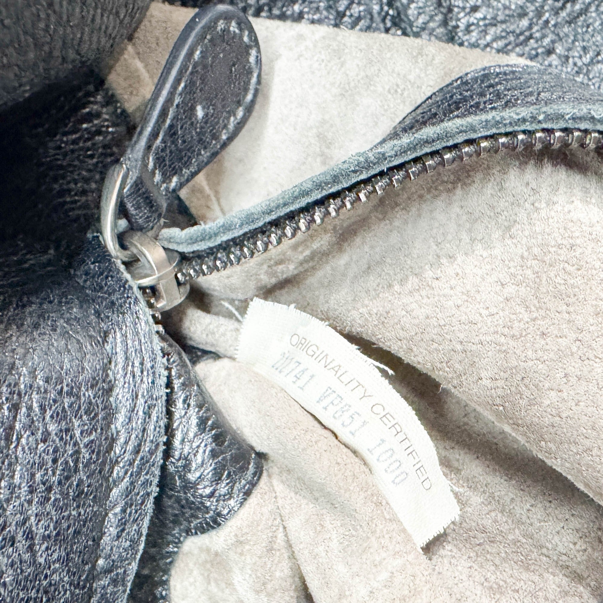 Baseball Cervo Black Leather Hobo Bag