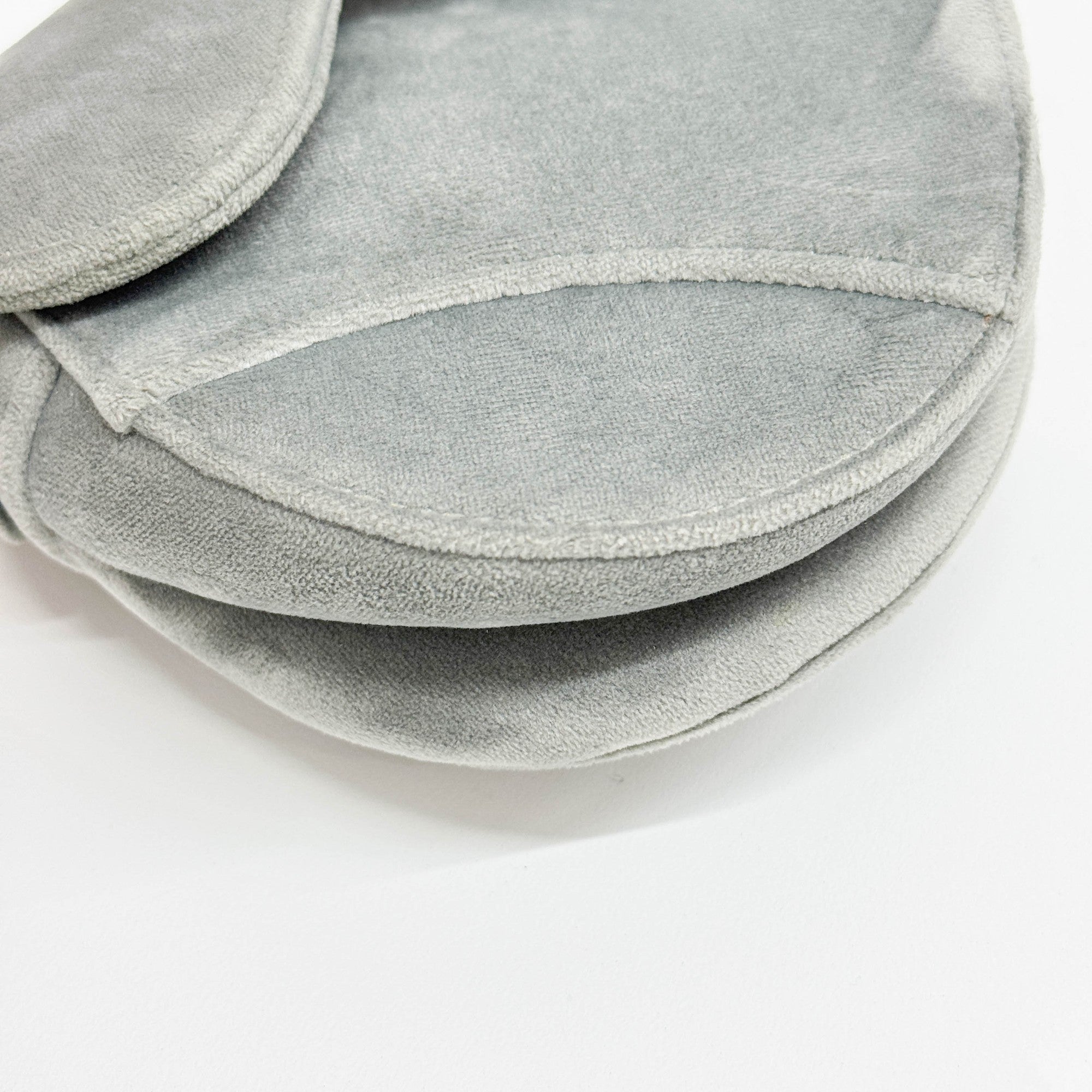 Mini Saddle Gray Velvet Shoulder Bag