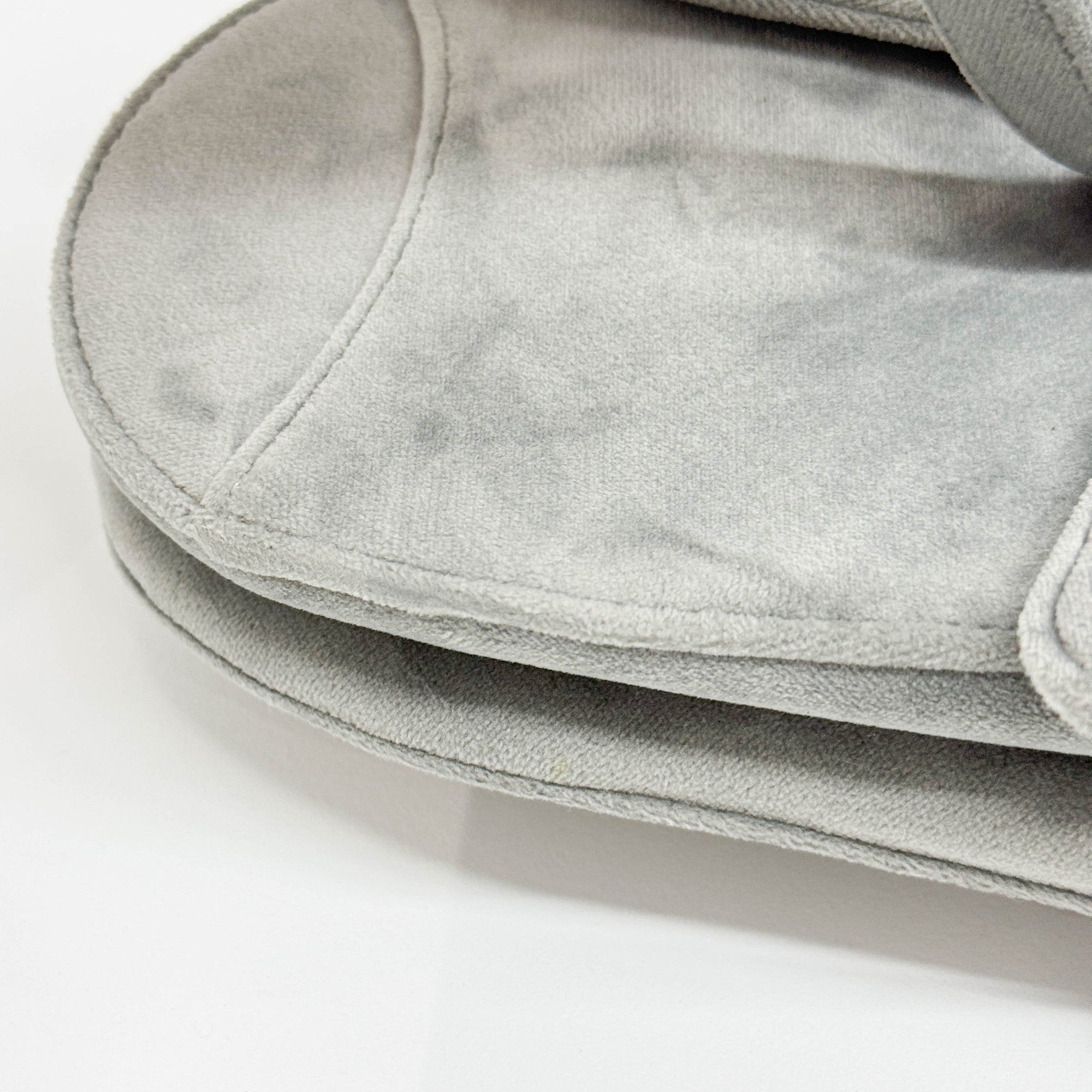 Mini Saddle Gray Velvet Shoulder Bag