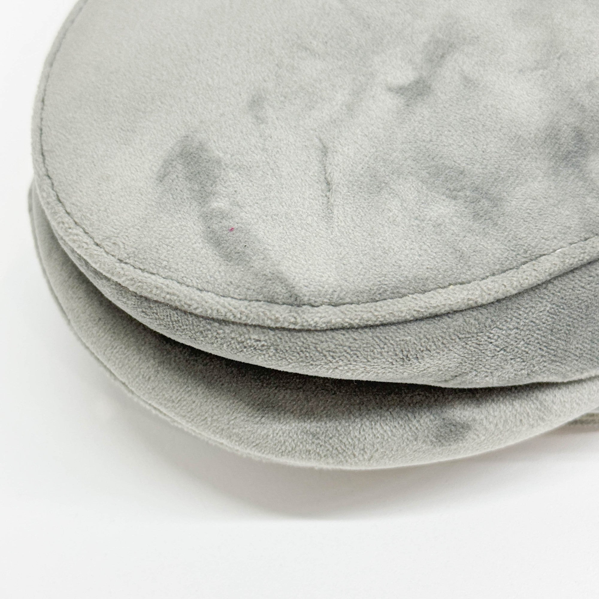 Mini Saddle Gray Velvet Shoulder Bag