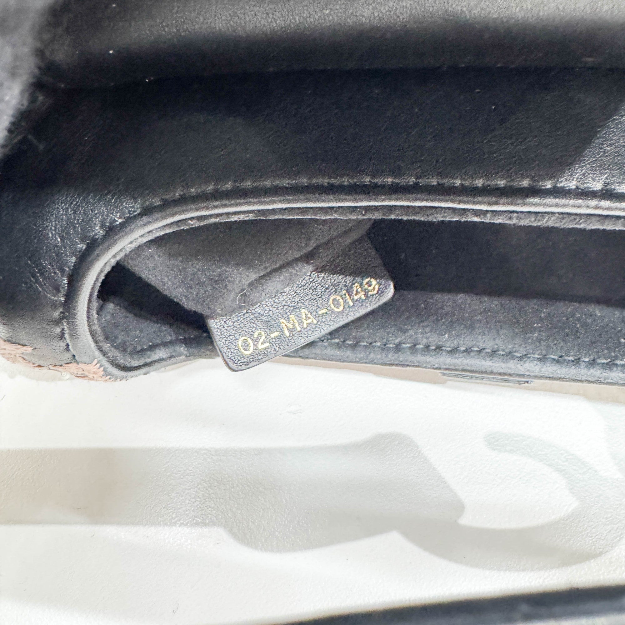 Mini Saddle Embroidered Black Leather Two Way Bag