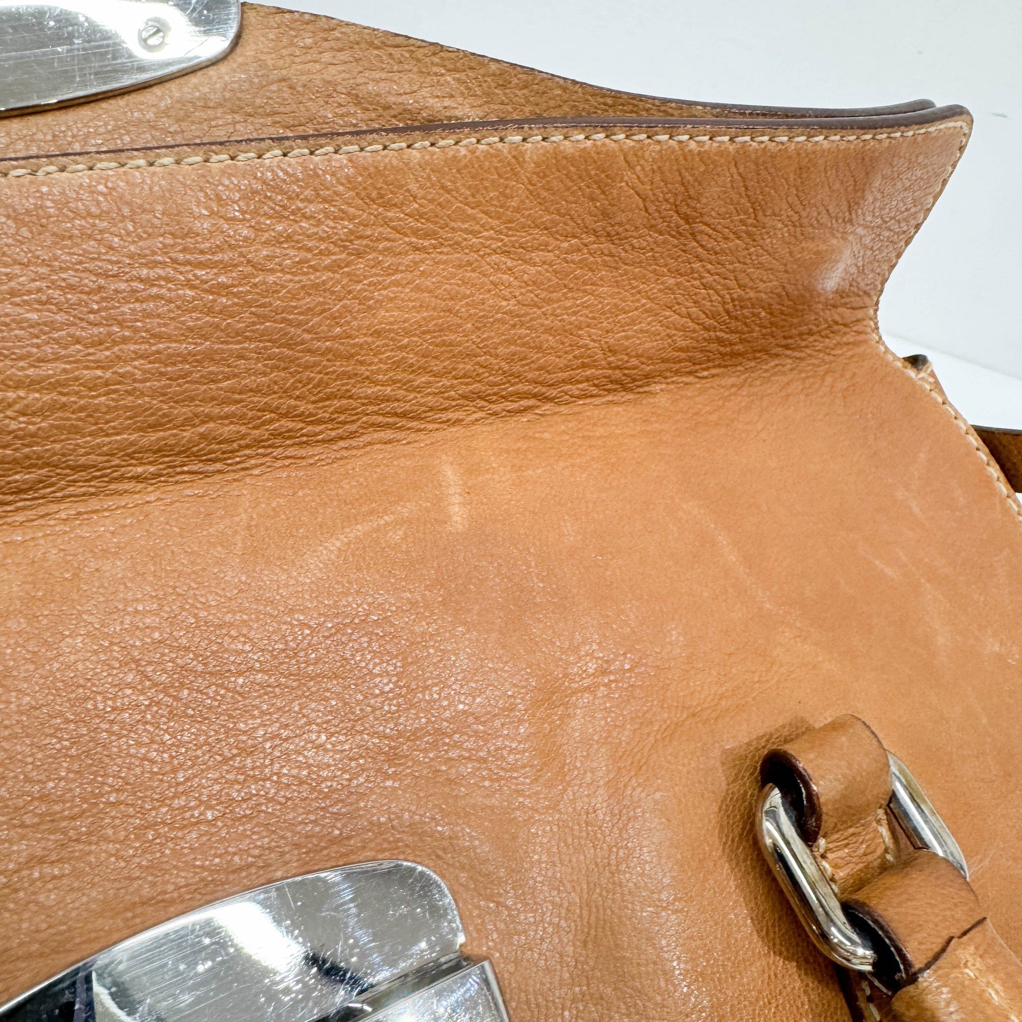 Sound Lock Brown Leather Shoulder Bag