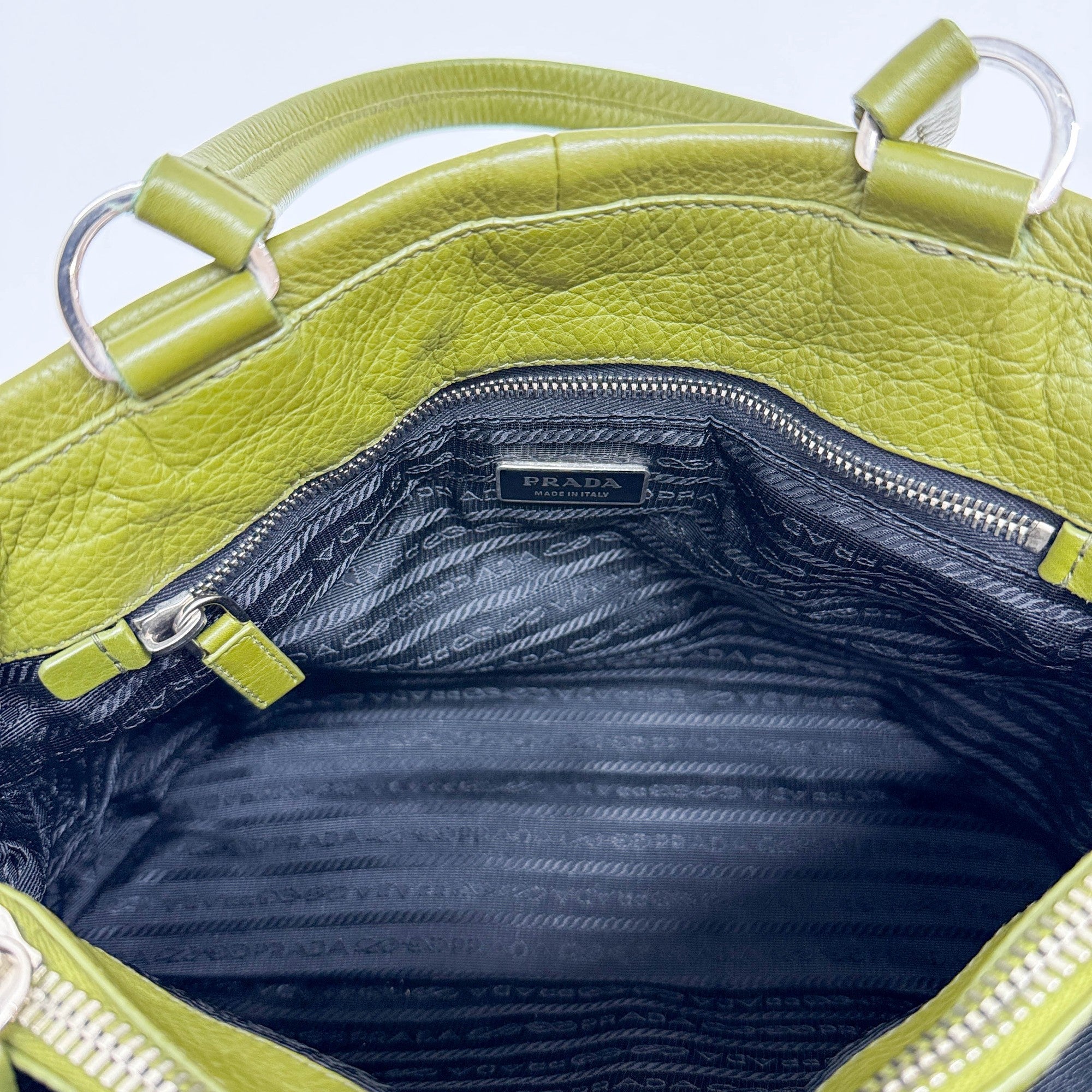 Moss Green Leather Shoulder Bag