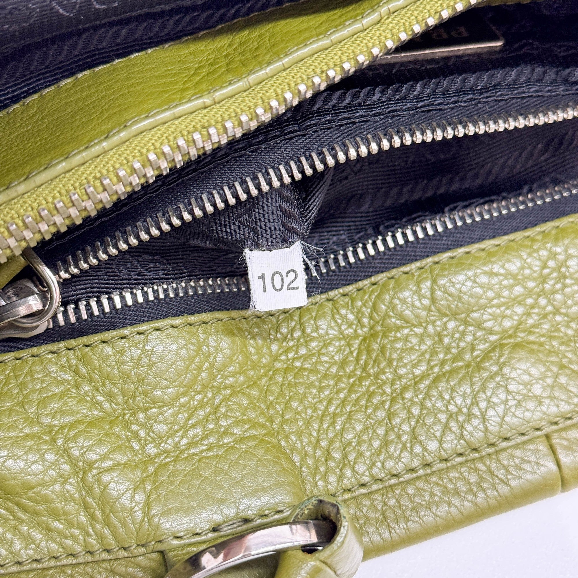 Moss Green Leather Shoulder Bag