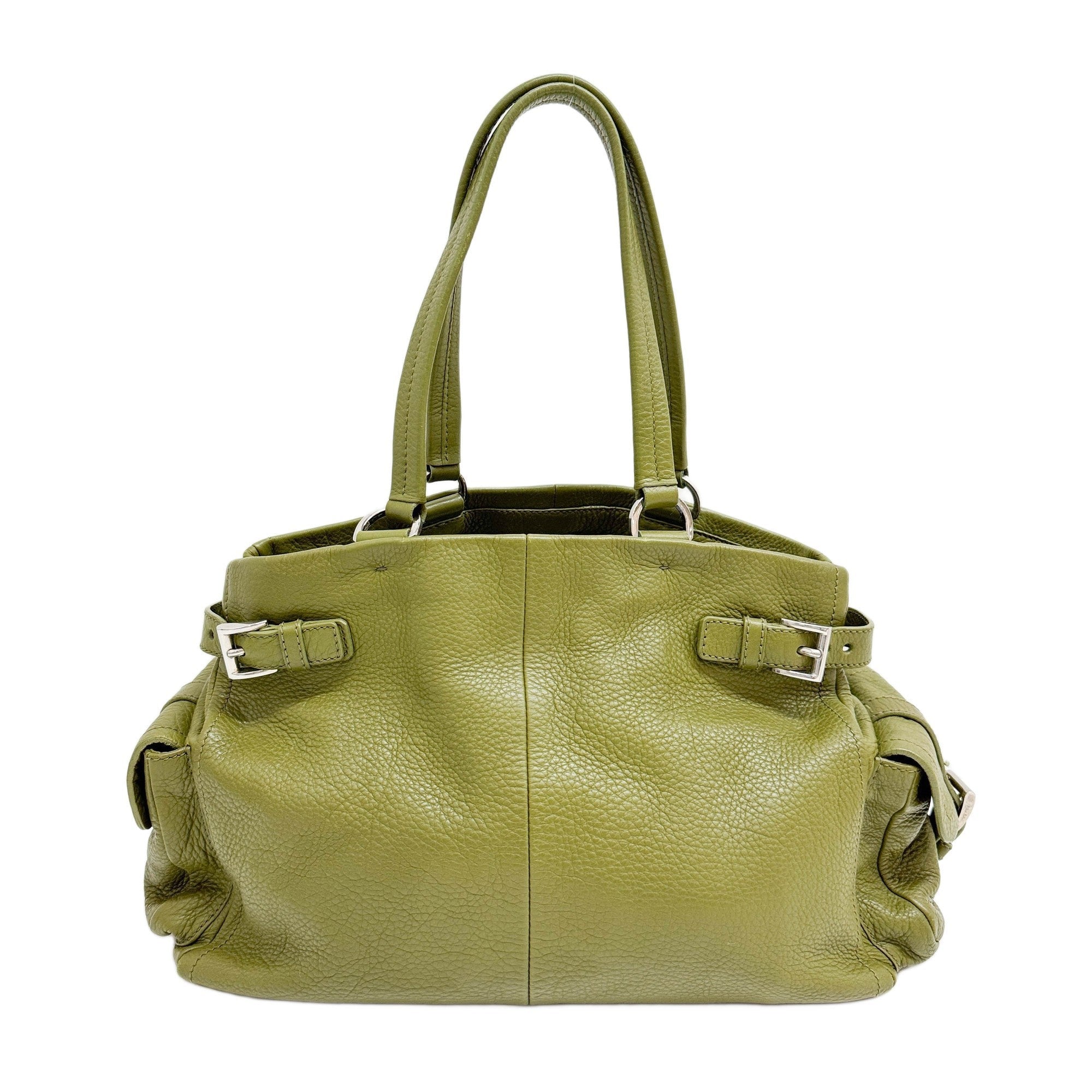Moss Green Leather Shoulder Bag