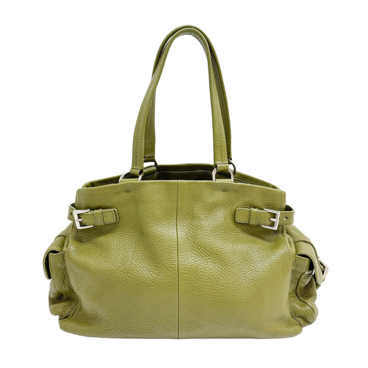 Moss Green Leather Shoulder Bag
