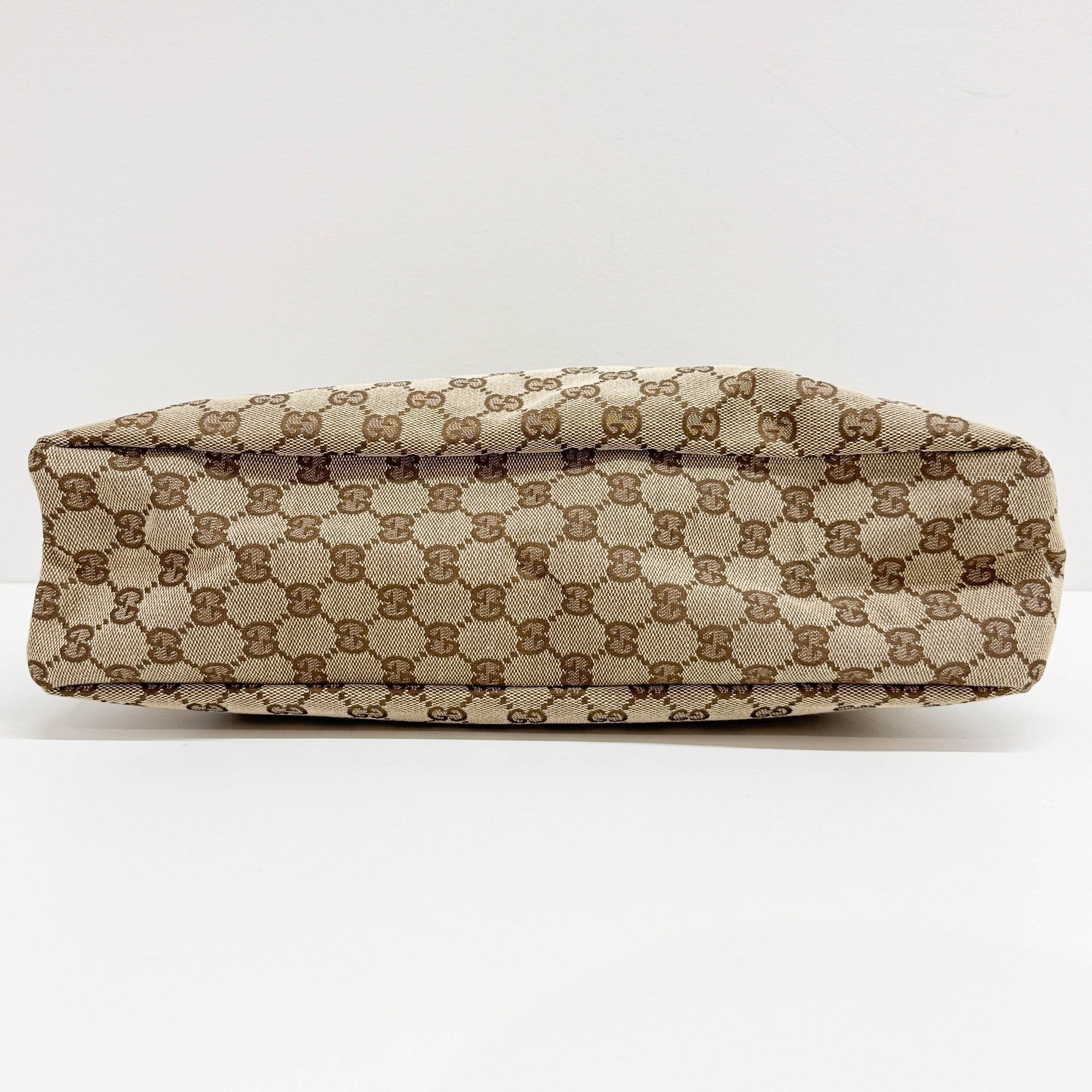 Horsebit Tan GG Canvas Shoulder Bag