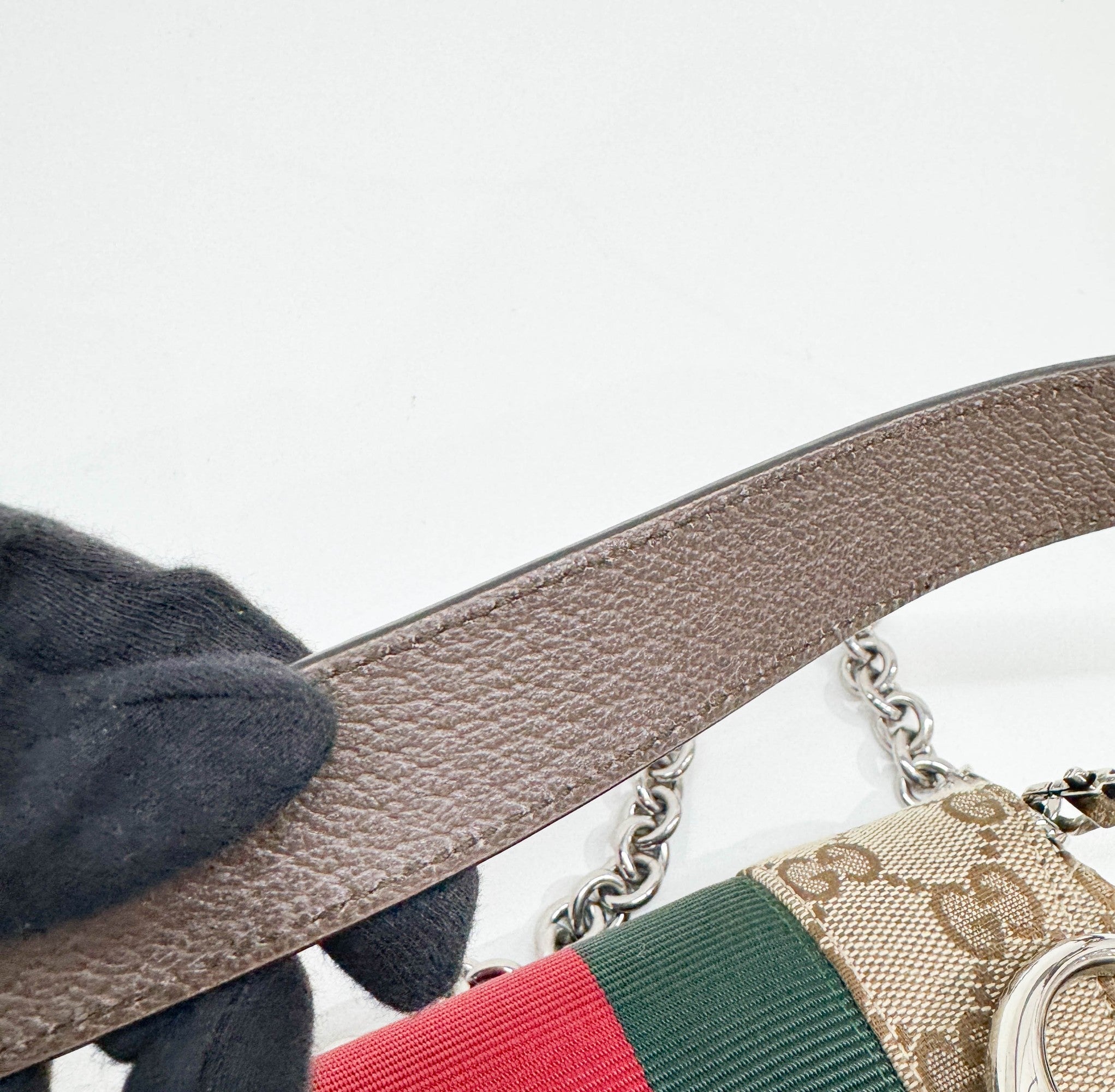 Horsebit Ophidia Tan GG Canvas Two Way Bag