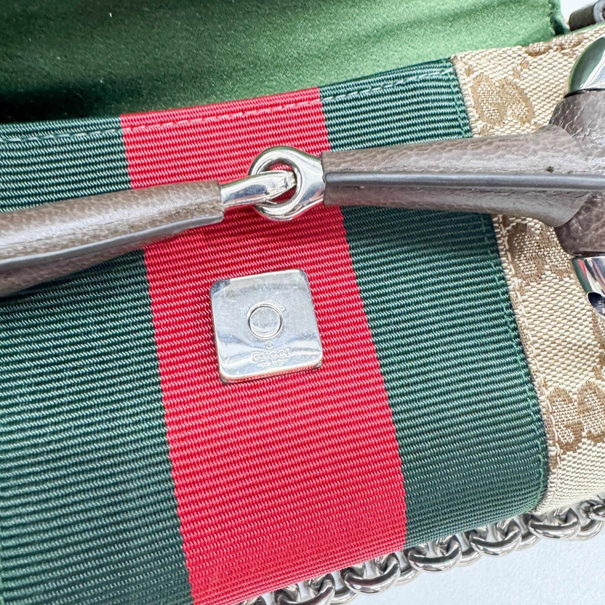 Horsebit Ophidia Tan GG Canvas Two Way Bag