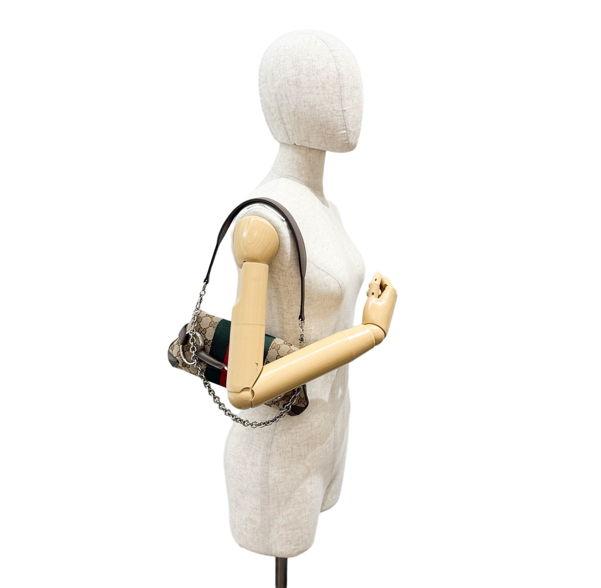 Horsebit Ophidia Tan GG Canvas Two Way Bag