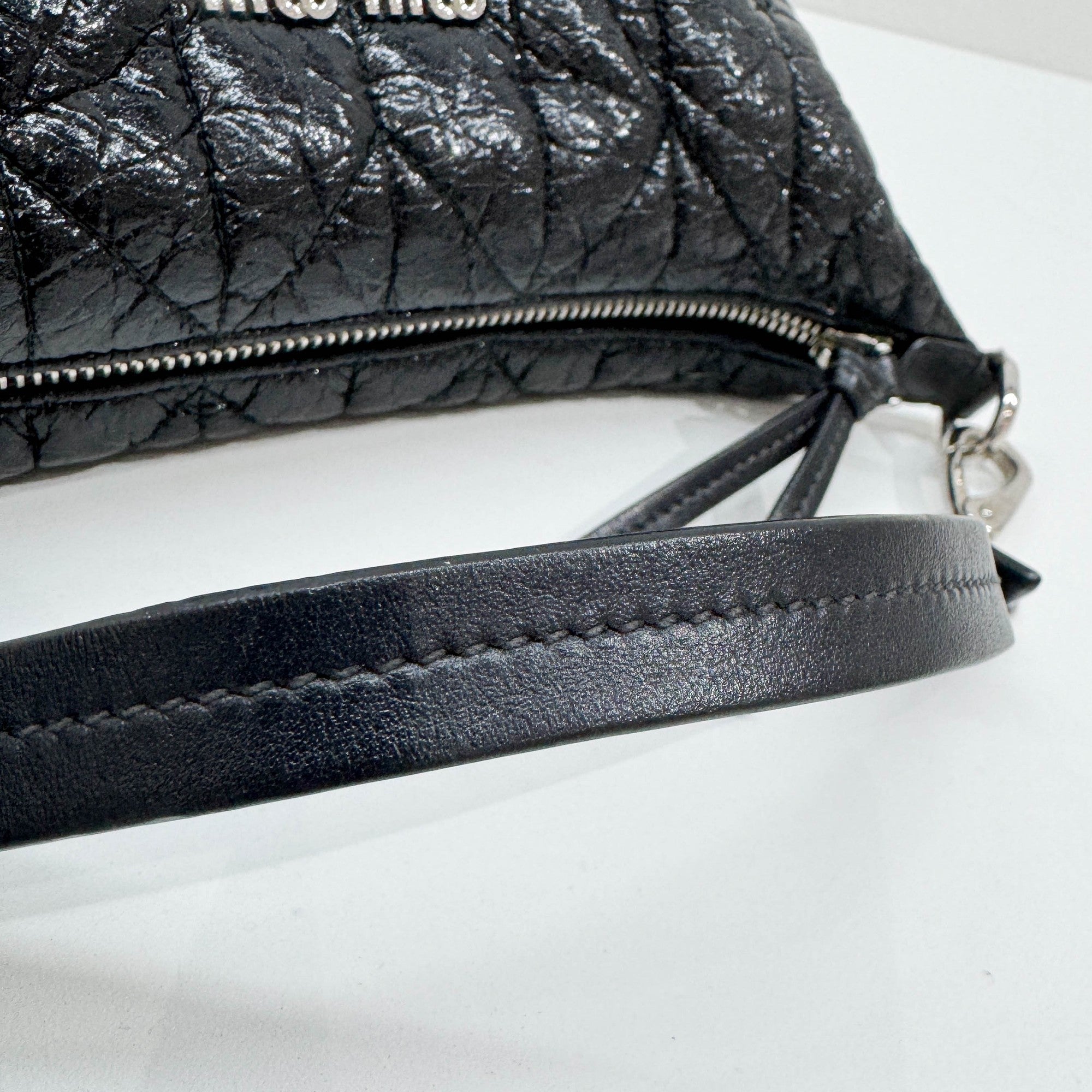 Black Quilted Nappa Leather Shoulder Bag
