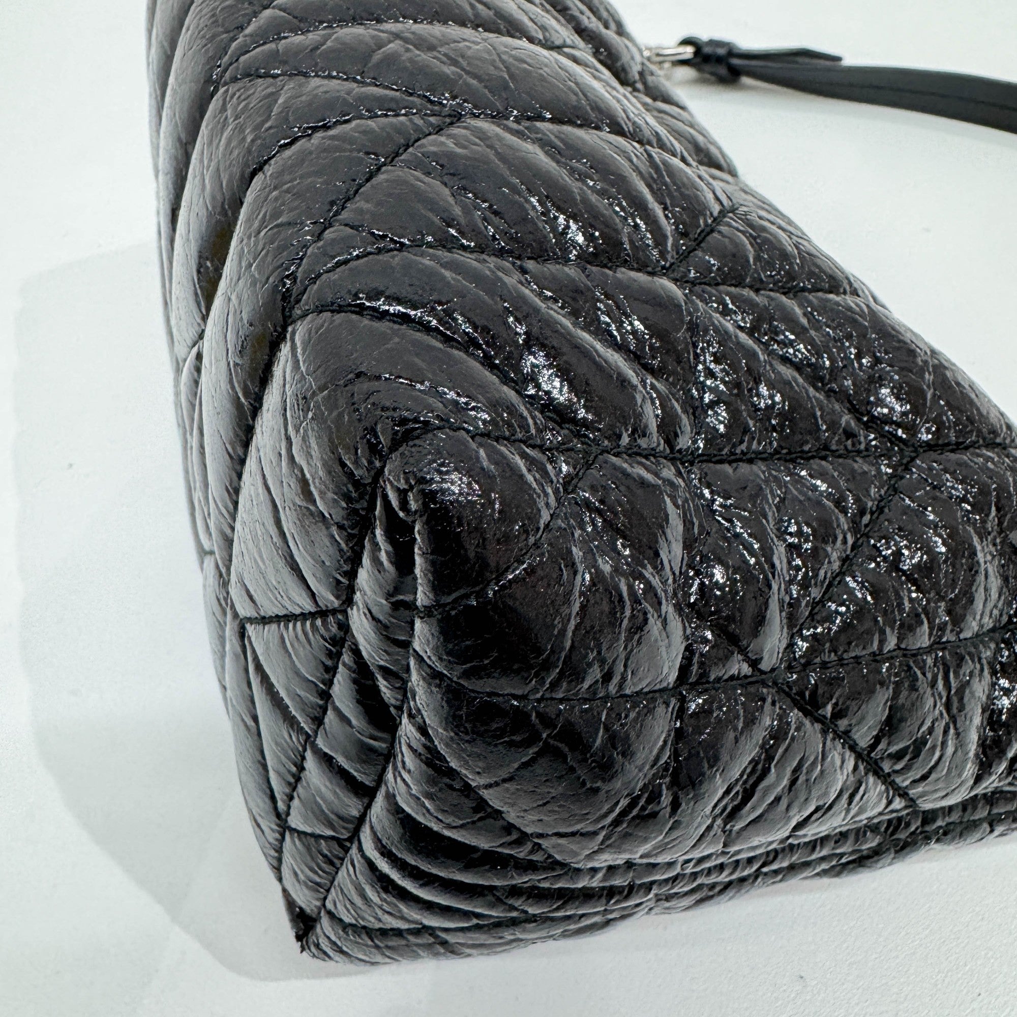 Black Quilted Nappa Leather Shoulder Bag