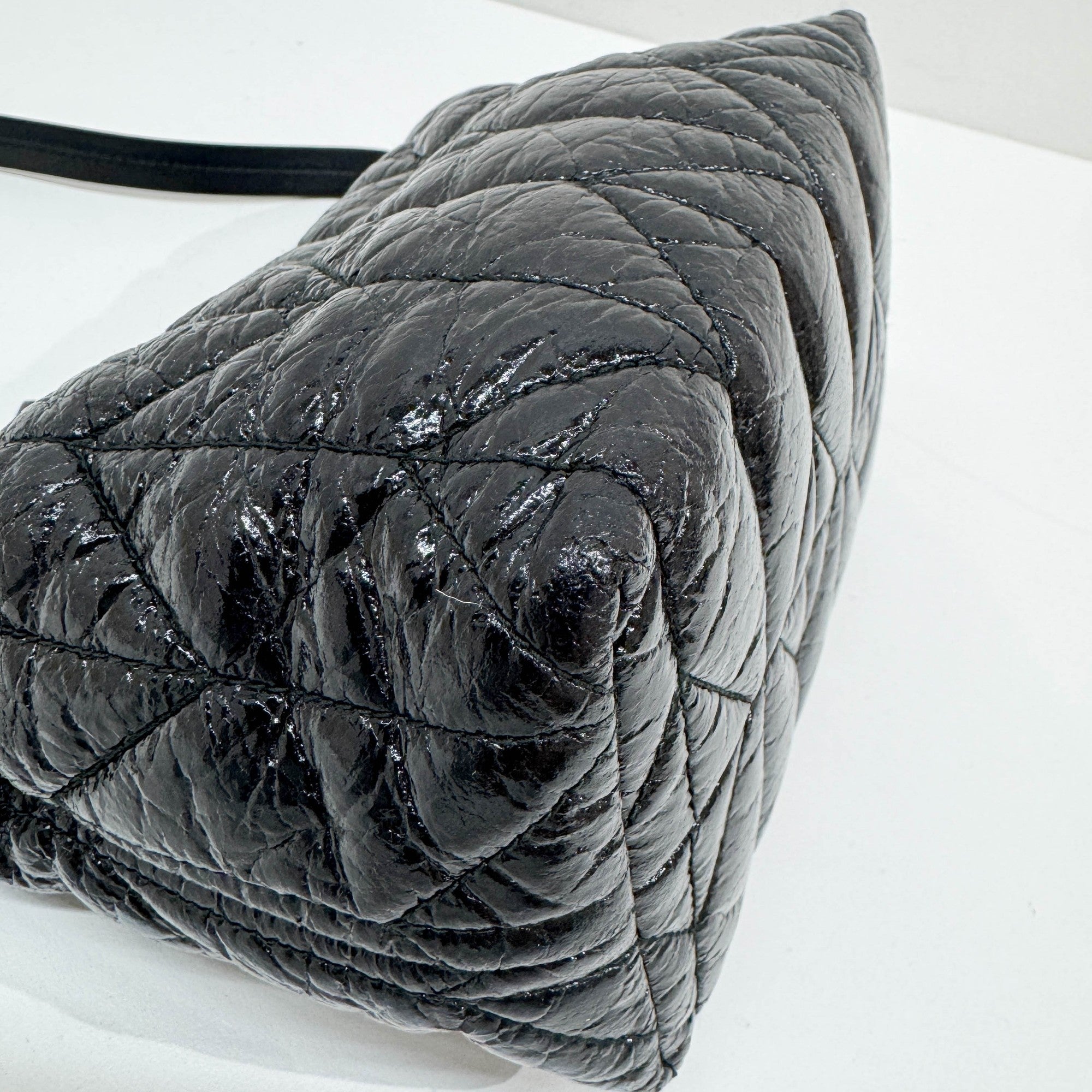 Black Quilted Nappa Leather Shoulder Bag