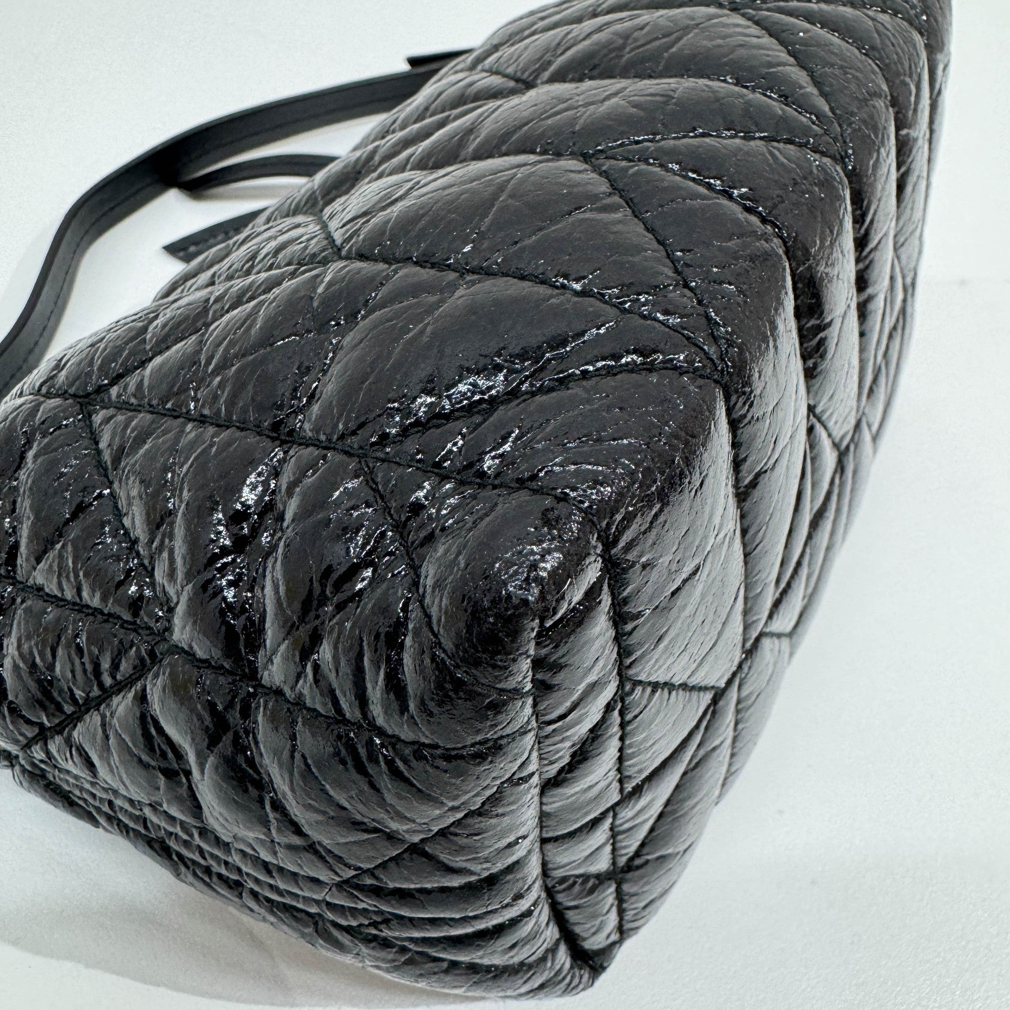 Black Quilted Nappa Leather Shoulder Bag