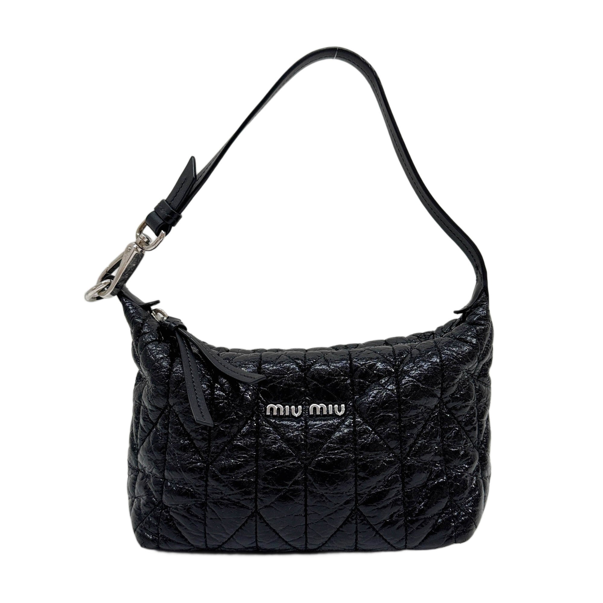 Black Quilted Nappa Leather Shoulder Bag