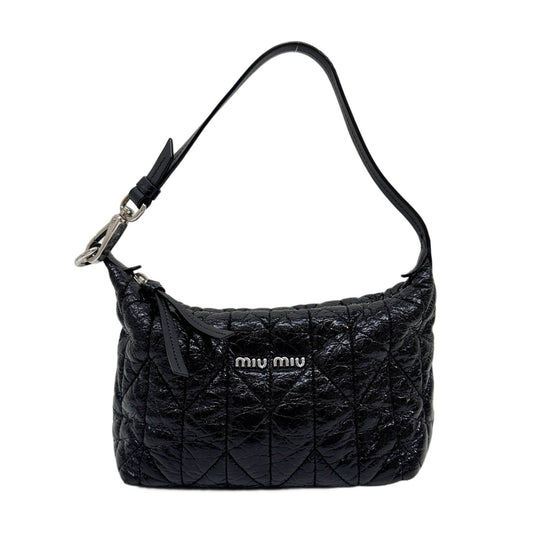 Black Quilted Nappa Leather Shoulder Bag