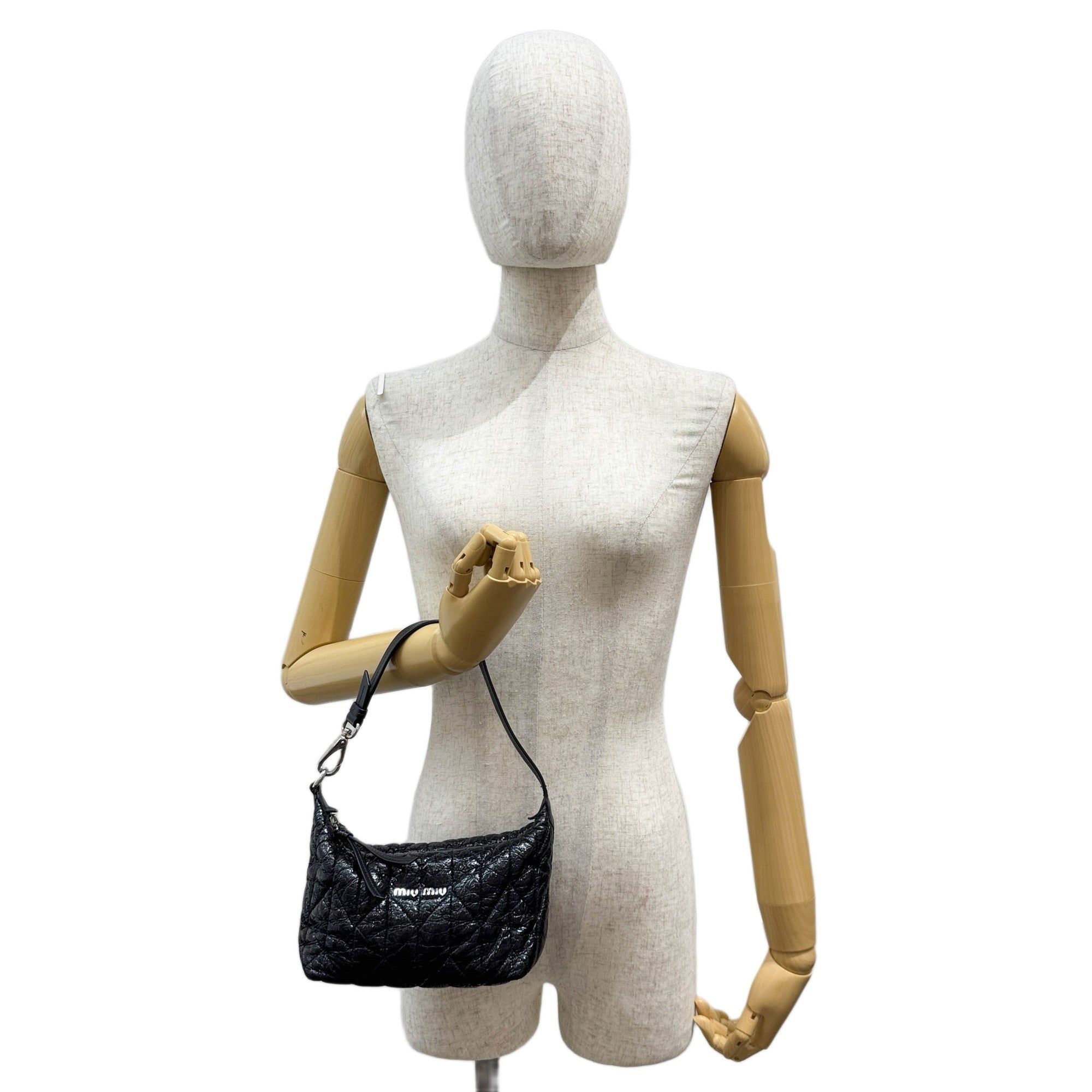 Black Quilted Nappa Leather Shoulder Bag