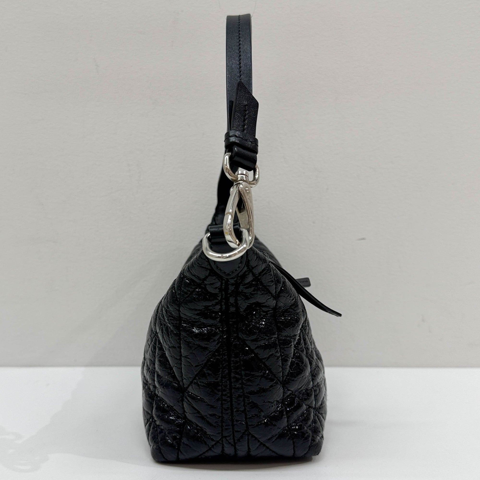 Black Quilted Nappa Leather Shoulder Bag