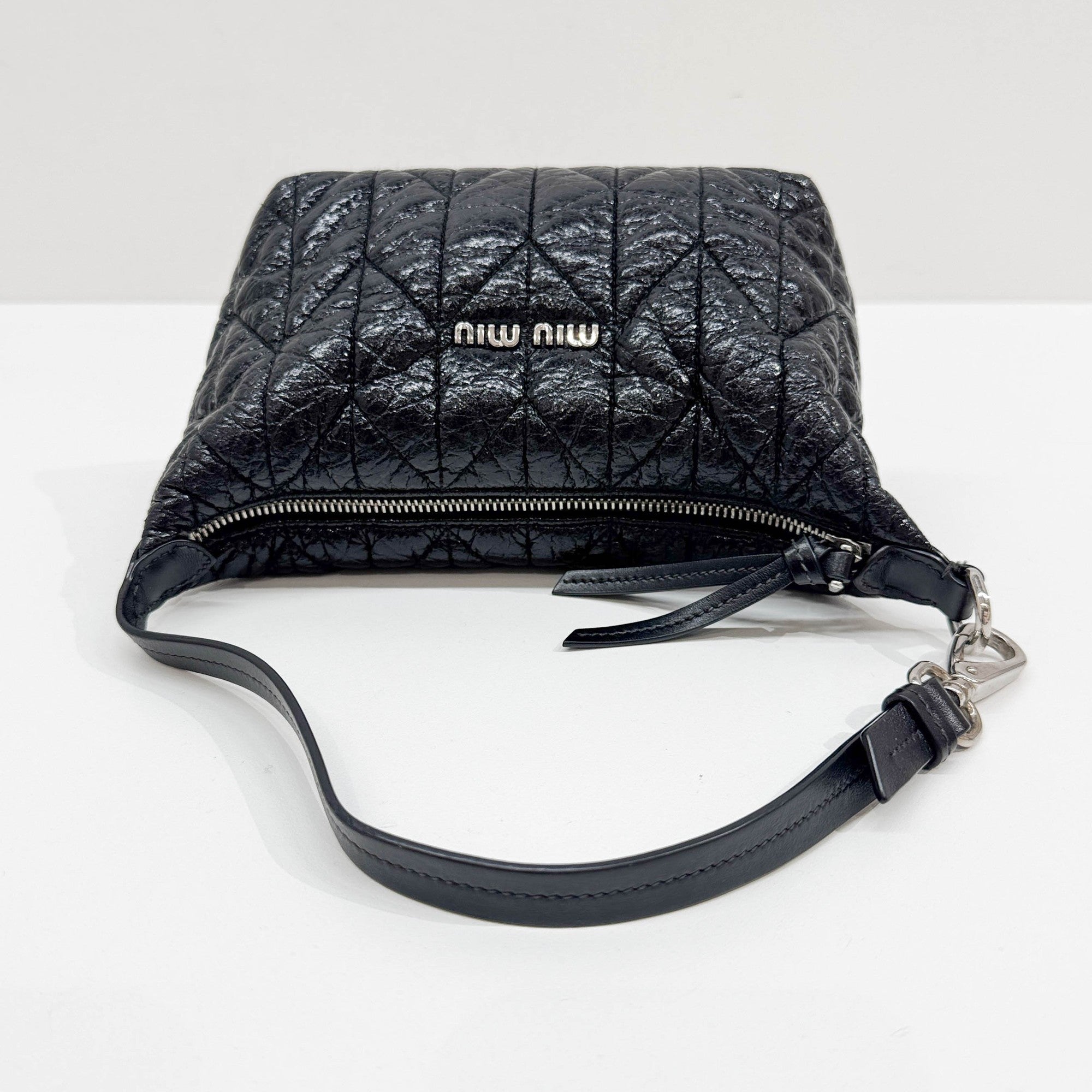 Black Quilted Nappa Leather Shoulder Bag