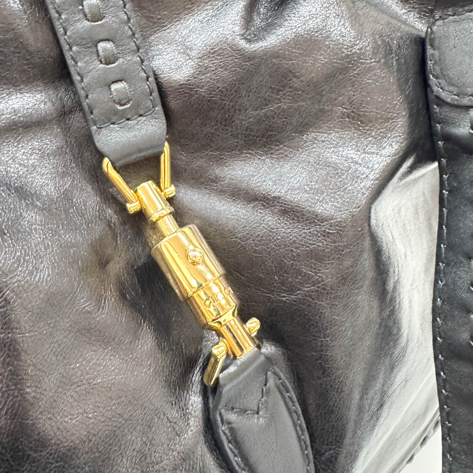 New Jackie Black Leather Two Way Bag