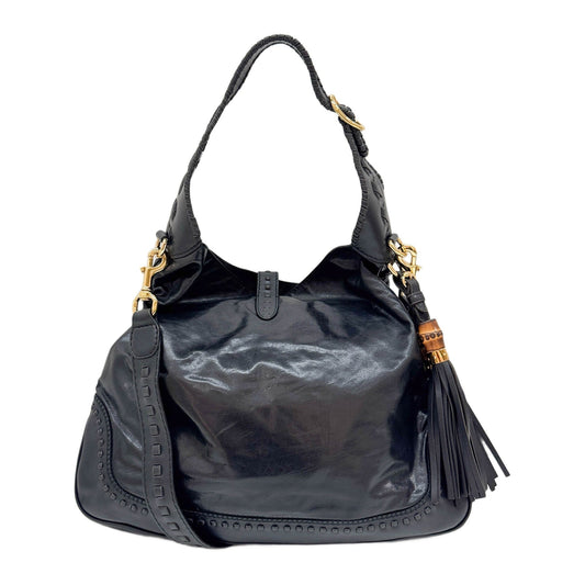 New Jackie Black Leather Two Way Bag