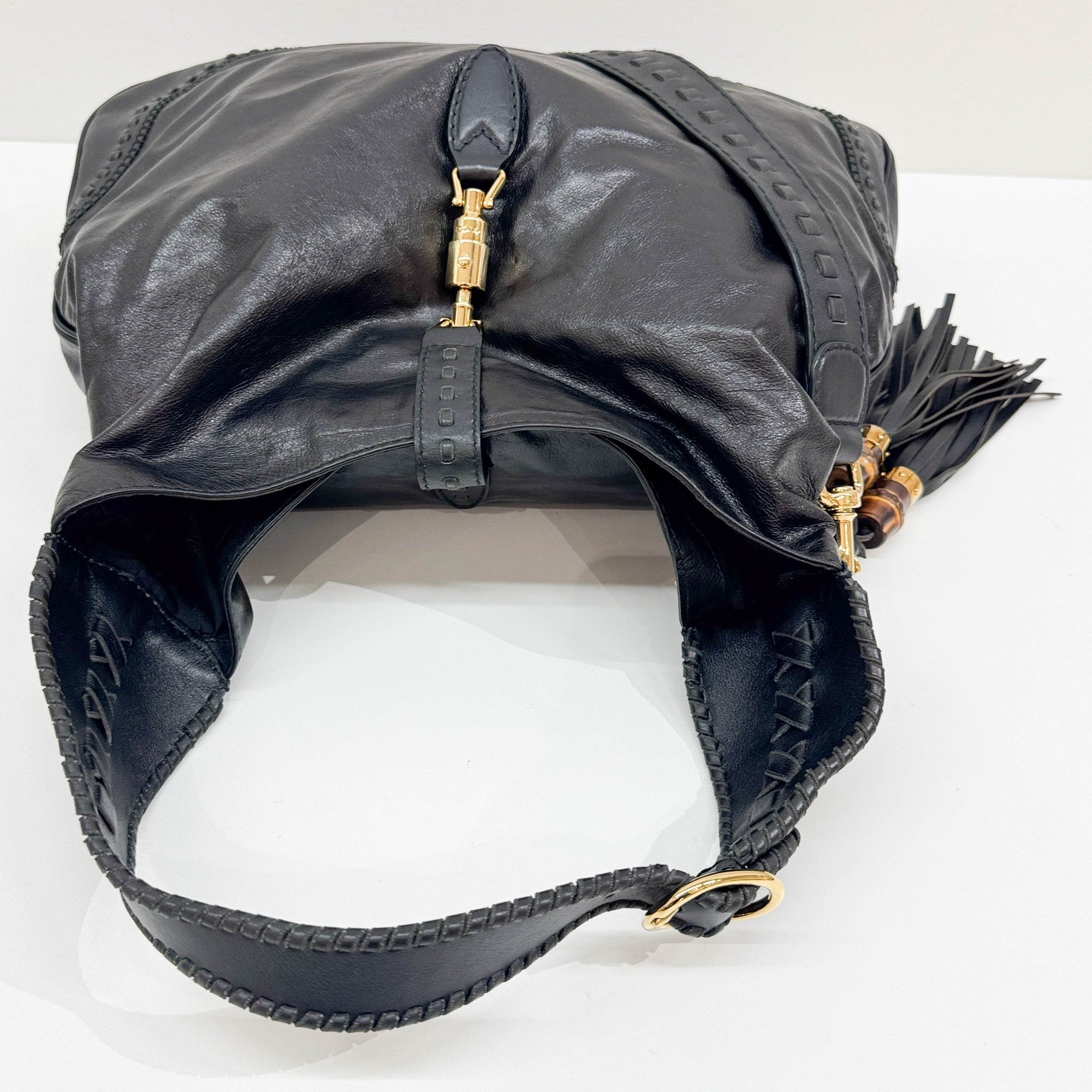 New Jackie Black Leather Two Way Bag