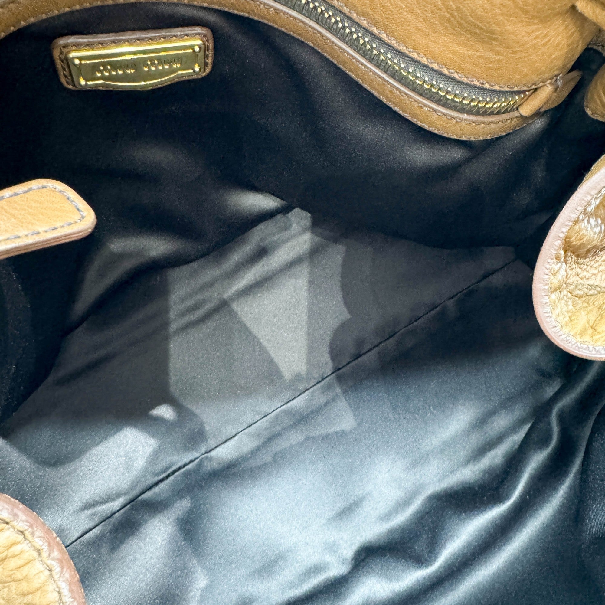 Vitello Lux Bow Brown Leather Shoulder Bag