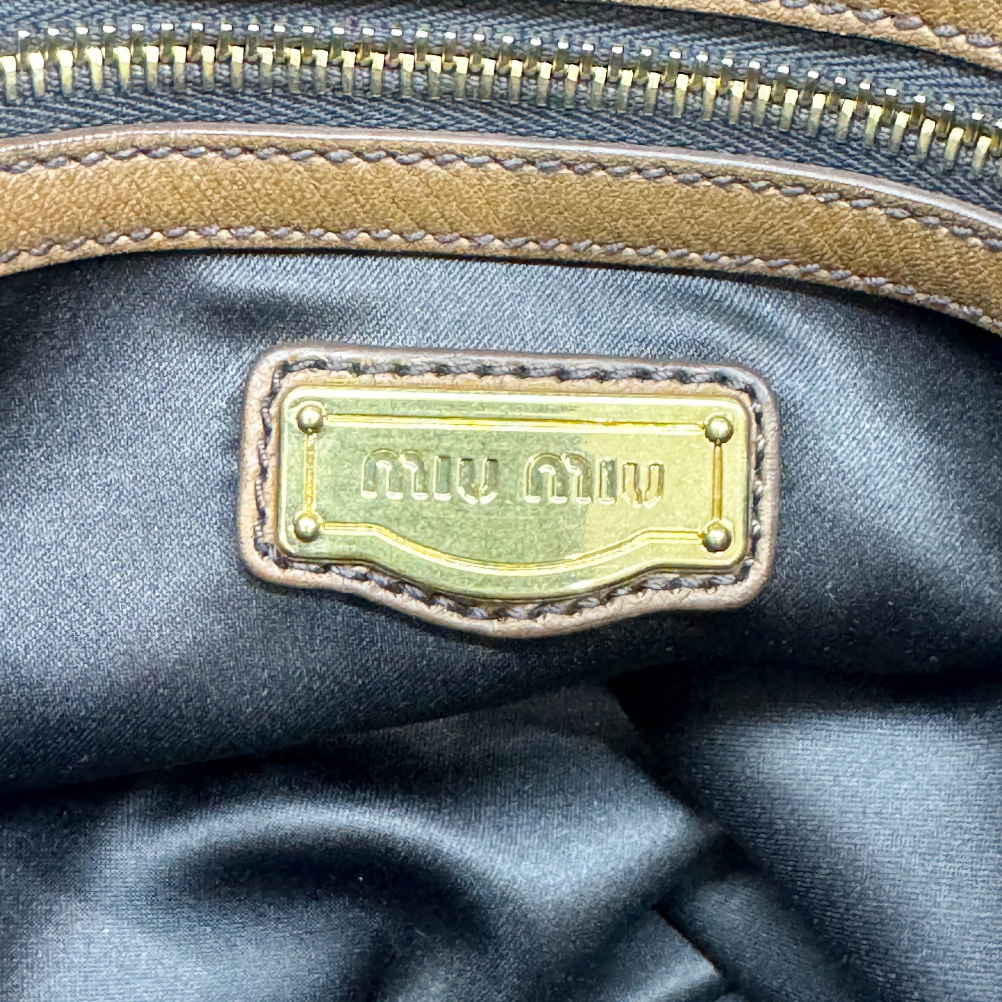 Vitello Lux Bow Brown Leather Shoulder Bag