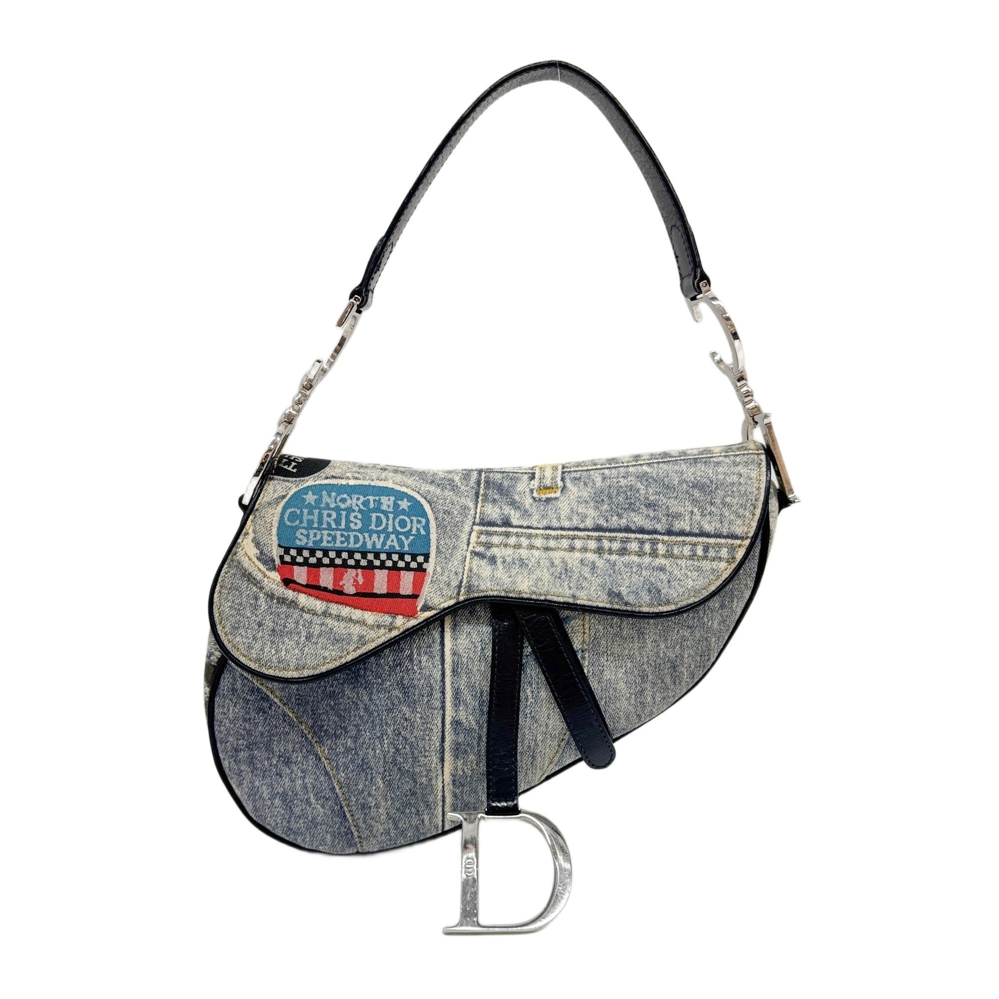 Saddle Speedway Blue Denim Shoulder Bag