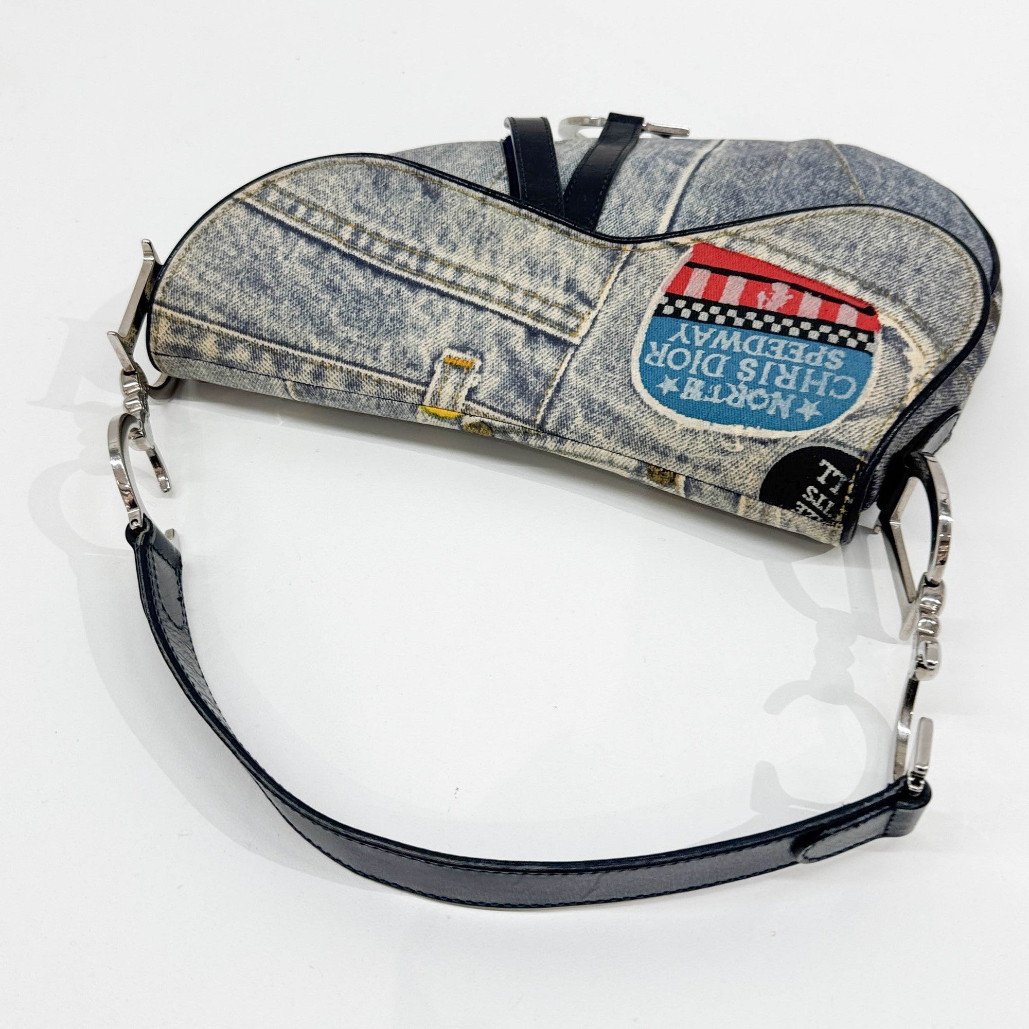 Saddle Speedway Blue Denim Shoulder Bag