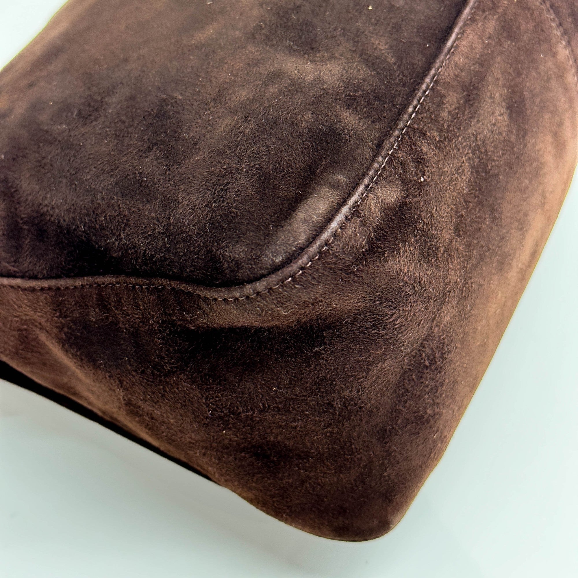 Mamma Baguette Brown Suede Shoulder Bag