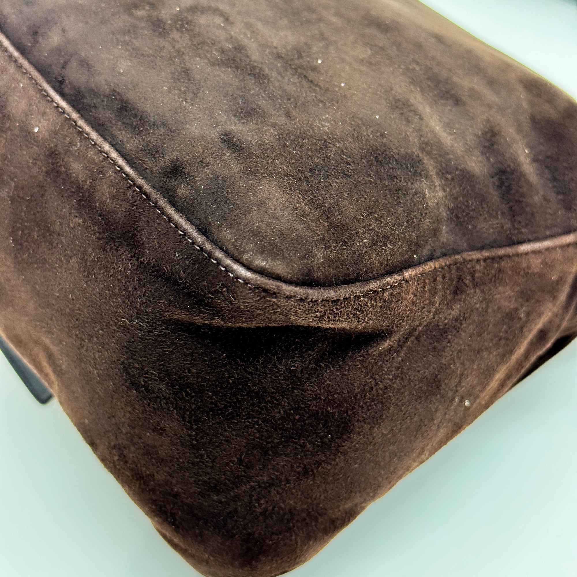Mamma Baguette Brown Suede Shoulder Bag