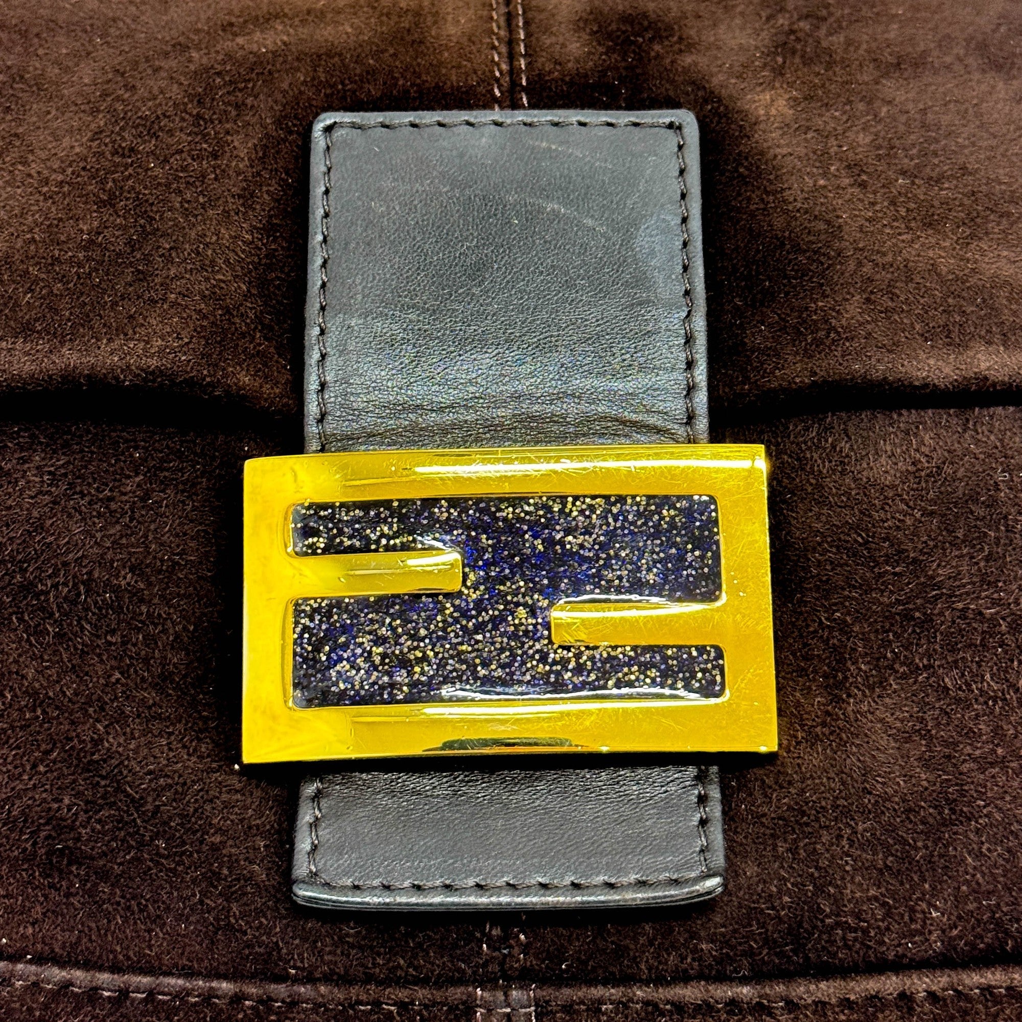 Mamma Baguette Brown Suede Shoulder Bag