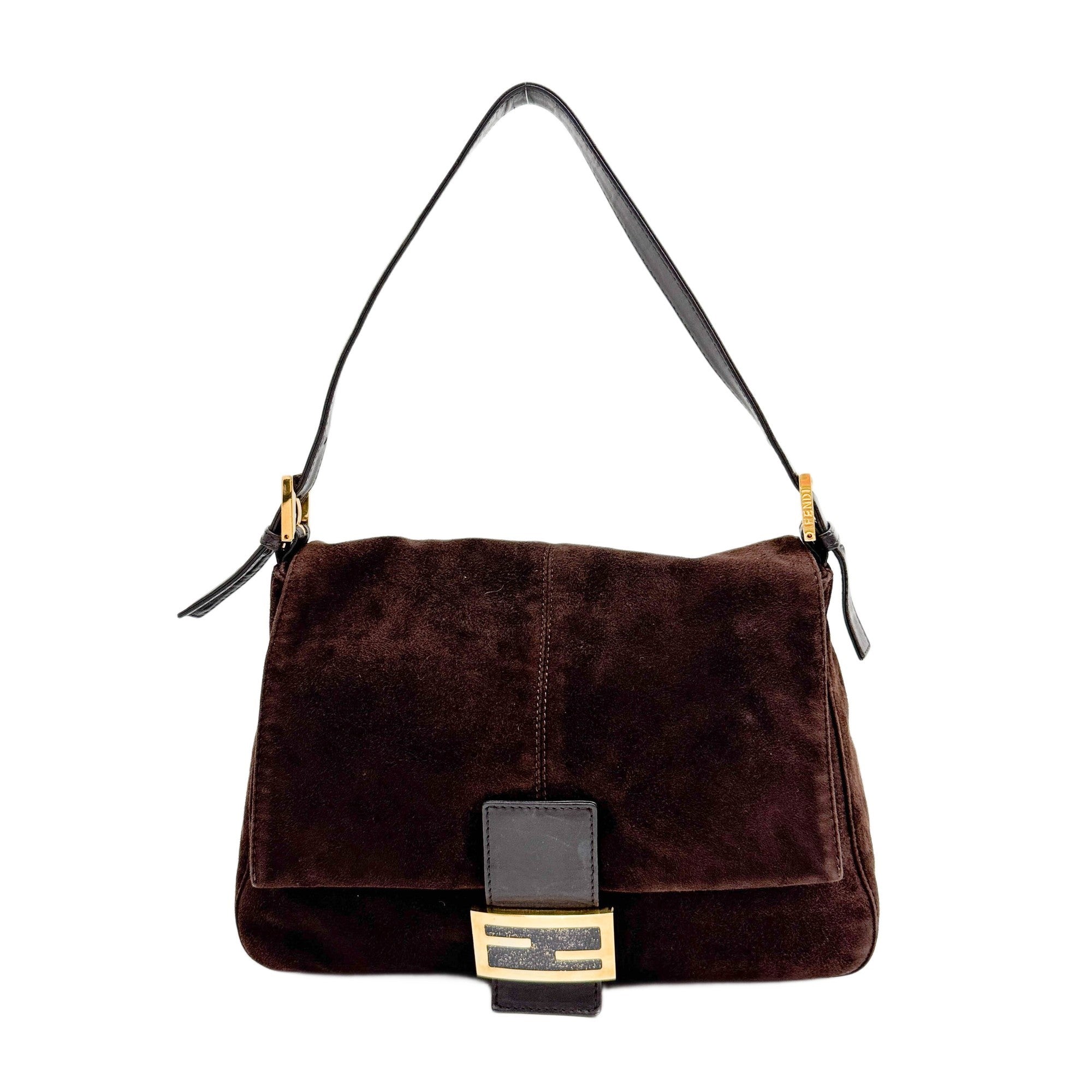 Mamma Baguette Brown Suede Shoulder Bag
