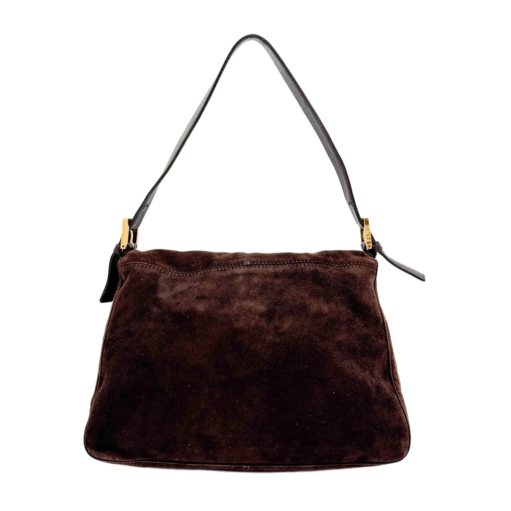 Mamma Baguette Brown Suede Shoulder Bag