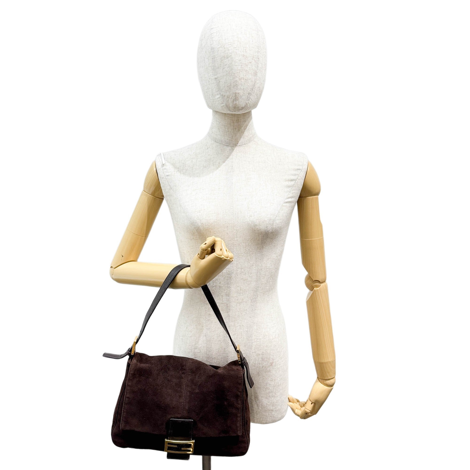 Mamma Baguette Brown Suede Shoulder Bag