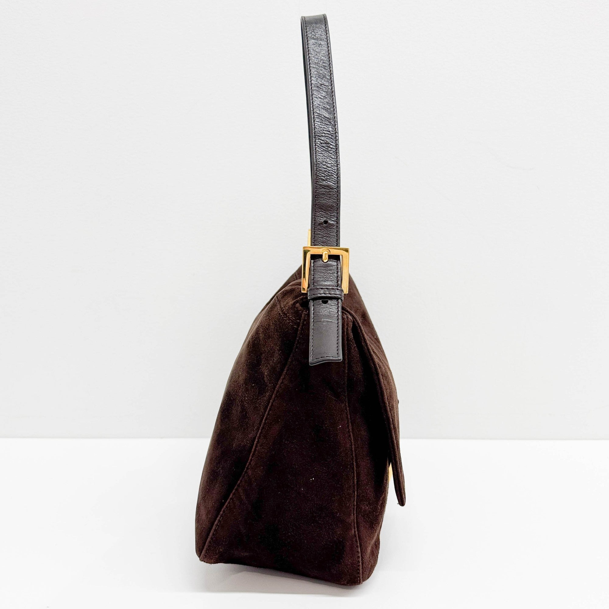 Mamma Baguette Brown Suede Shoulder Bag