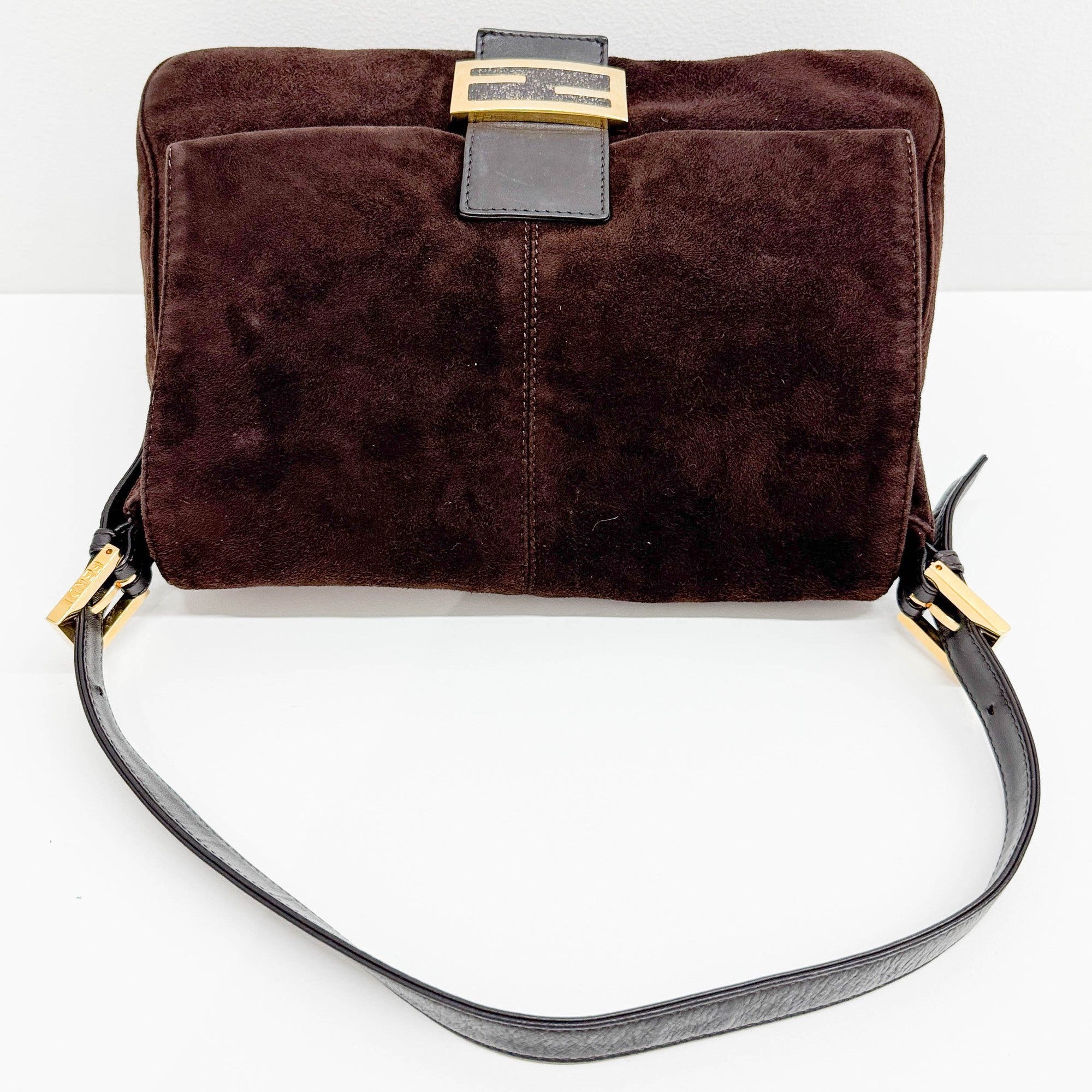 Mamma Baguette Brown Suede Shoulder Bag