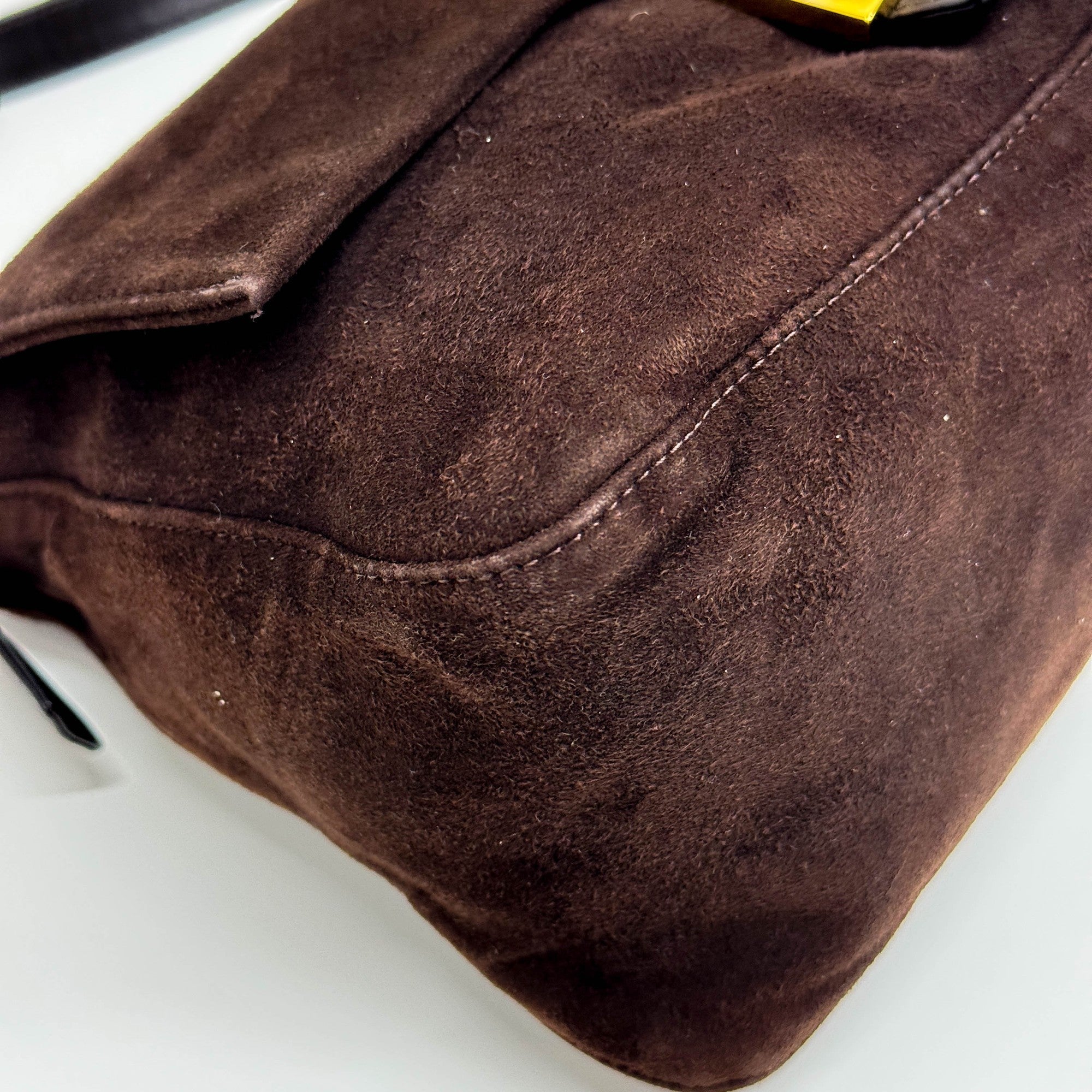 Mamma Baguette Brown Suede Shoulder Bag