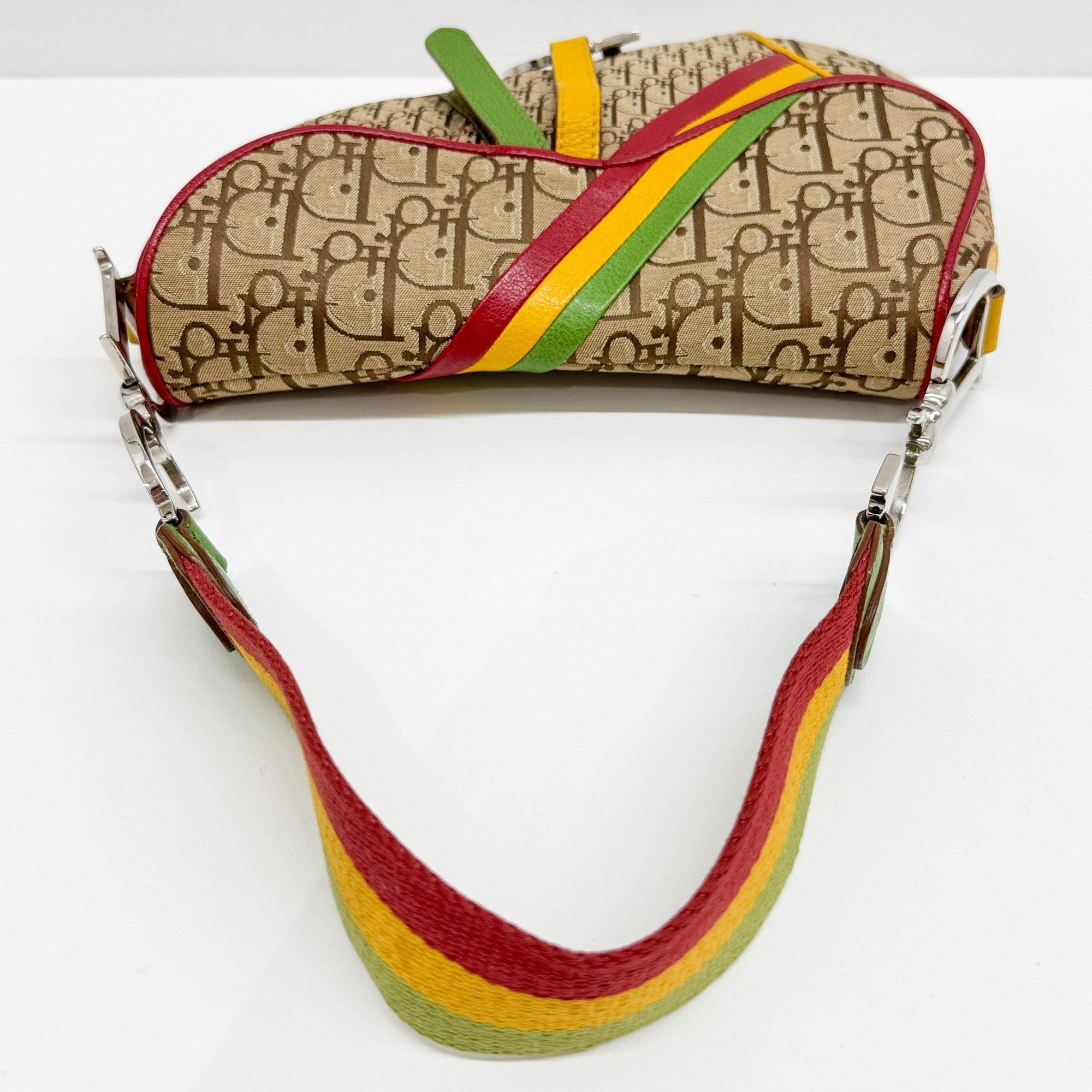 Saddle Tan Rasta Canvas Shoulder Bag